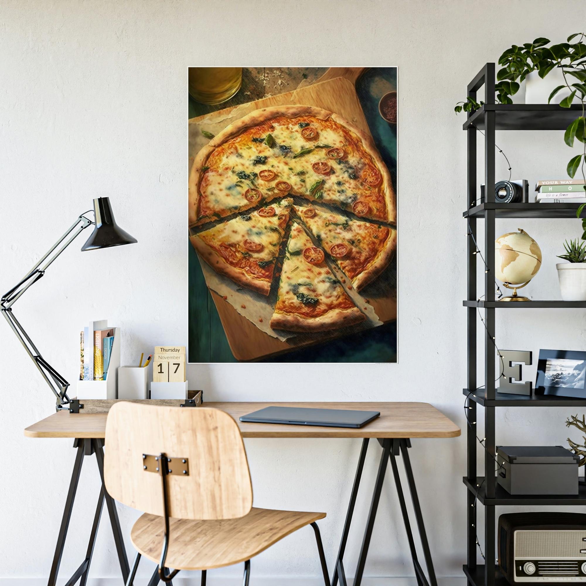 Pizza Pizza Perfection: Natural Canvas Prints of Artfully Arranged Pizza Toppings