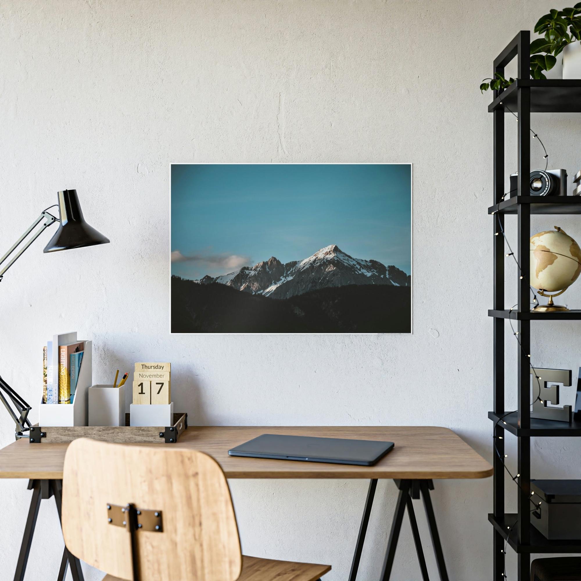 Mountains Majestic Peaks: Natural Canvas and Framed Poster of Mountain Ranges