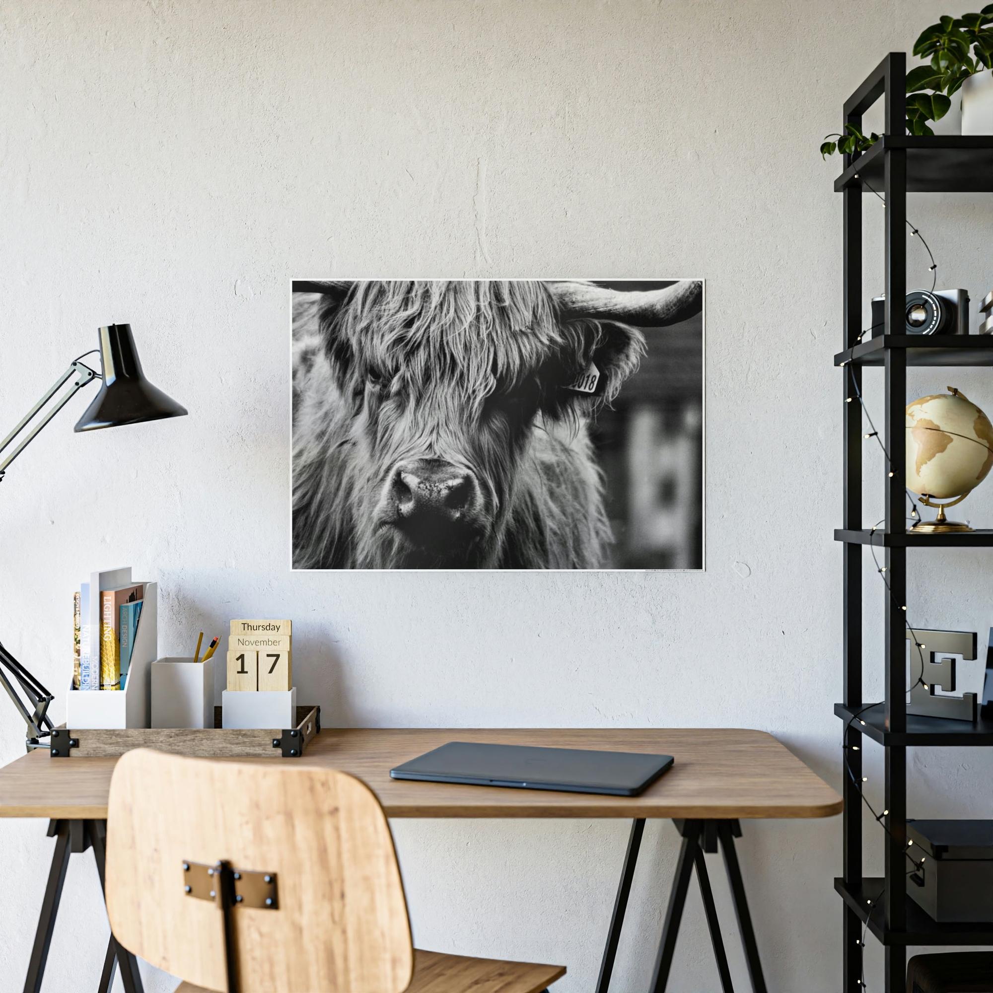 Highland Cow Rustic Highland Cow: Vintage Wall Art