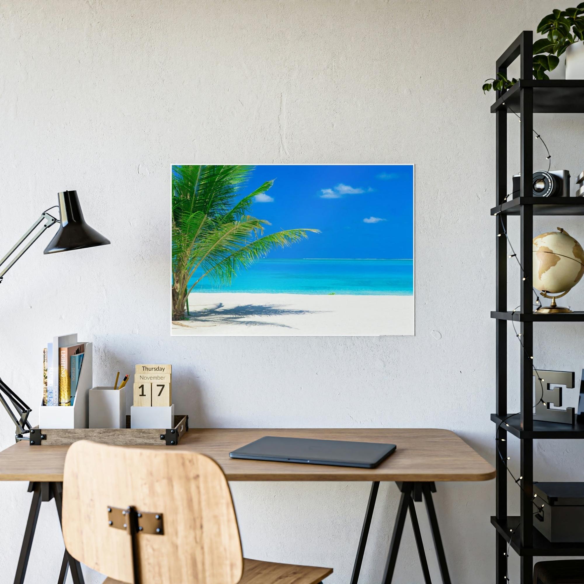 Island Beach Island Breeze: Natural Canvas & Poster Art of a Refreshing Beach Day