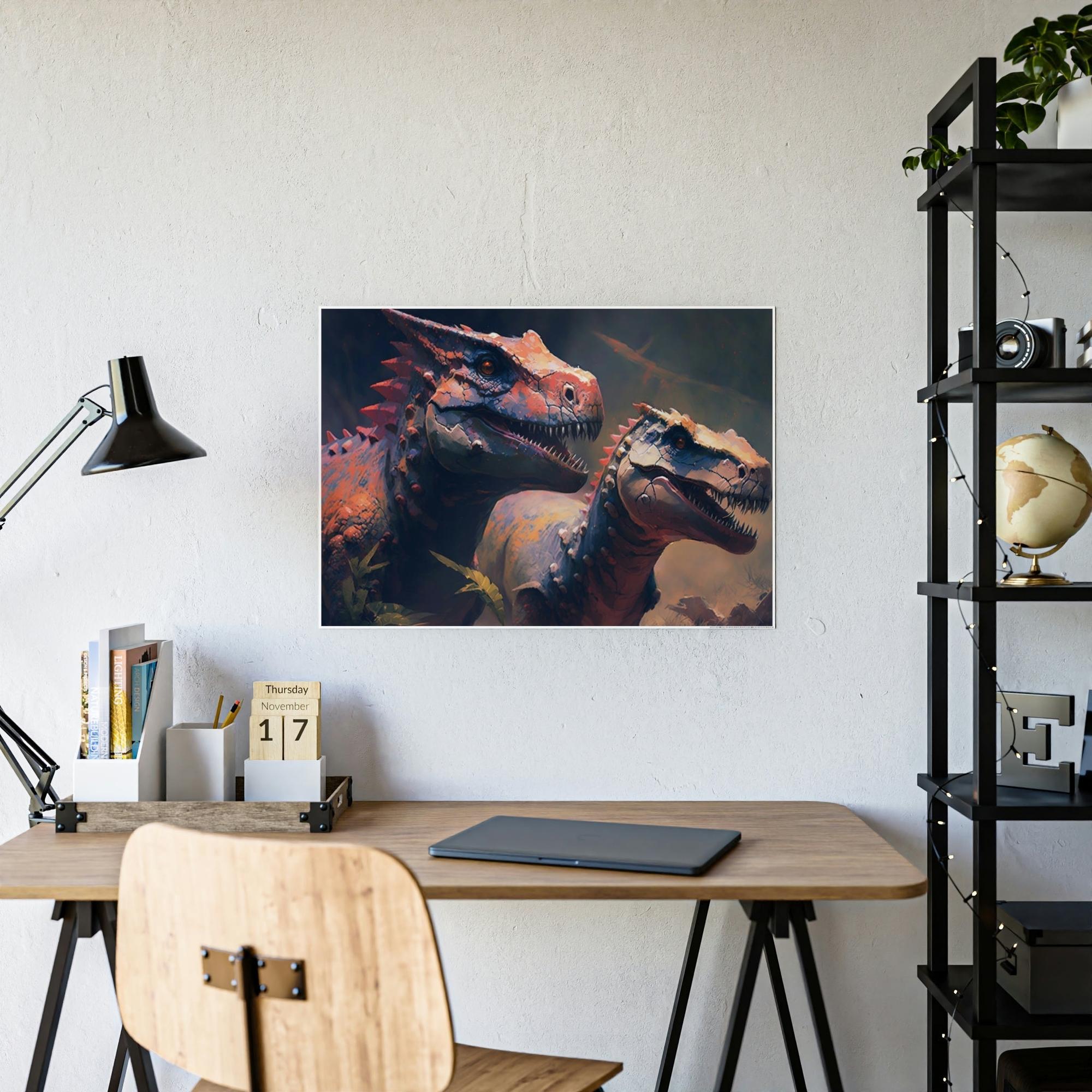 Dinosaurs Extinct Realms: Canvas & Poster of Dinosaurs and Nostalgia