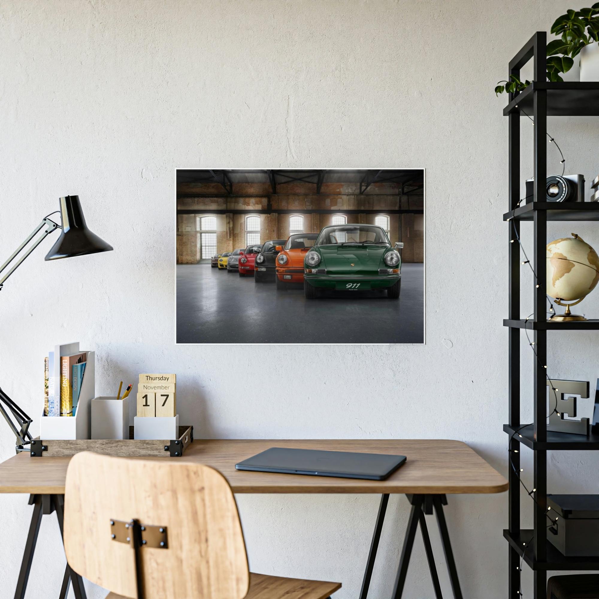 Porsche The Porsche Collection: A High-Quality Framed Poster for Car Enthusiasts
