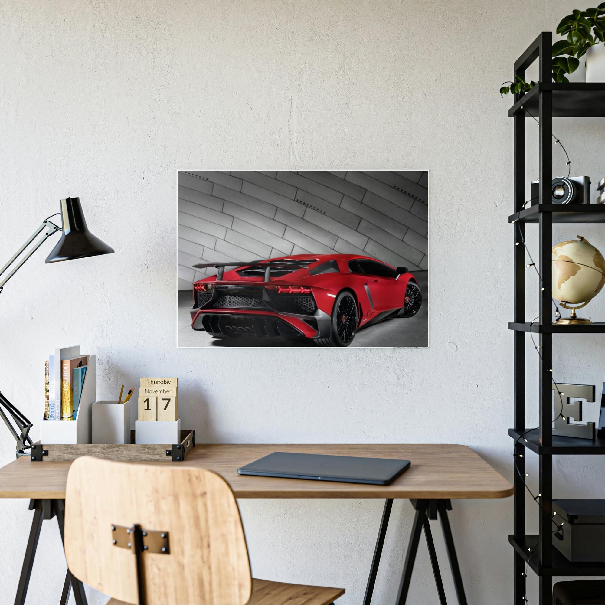 Lamborghini Luxury on Wheels: Framed Canvas of Lamborghini for Art Lovers