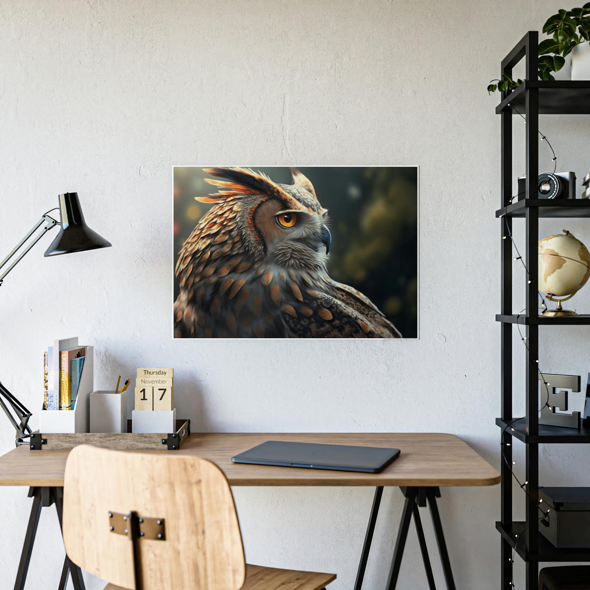 Owls Nocturnal Ruler: A Painting of an Owl in its Domain