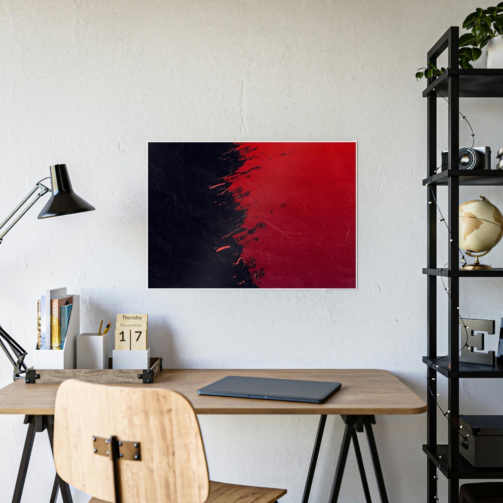 Red Abstract Art Passion and Power: Red Abstract Art on Natural Canvas and Prints