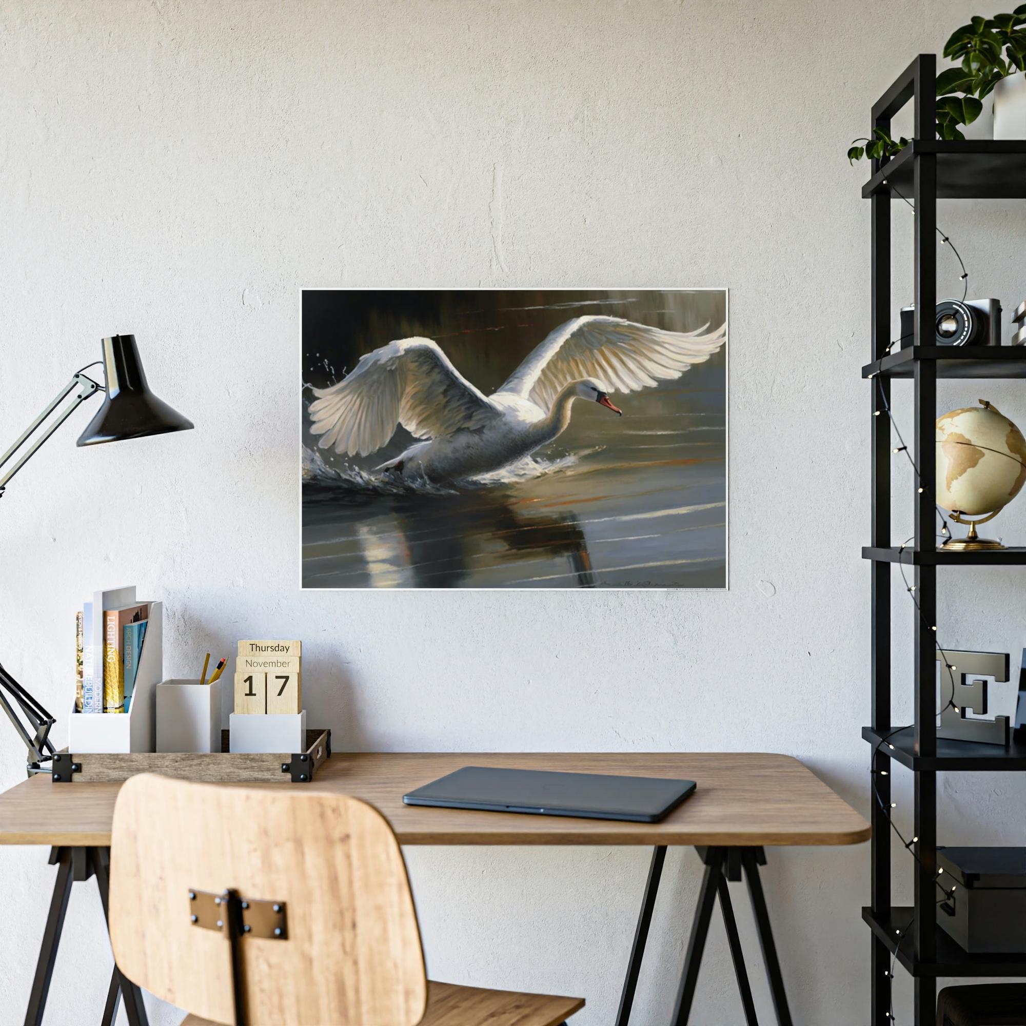 Swans Swan Elegance: A Sophisticated and Luxurious Painting on Canvas