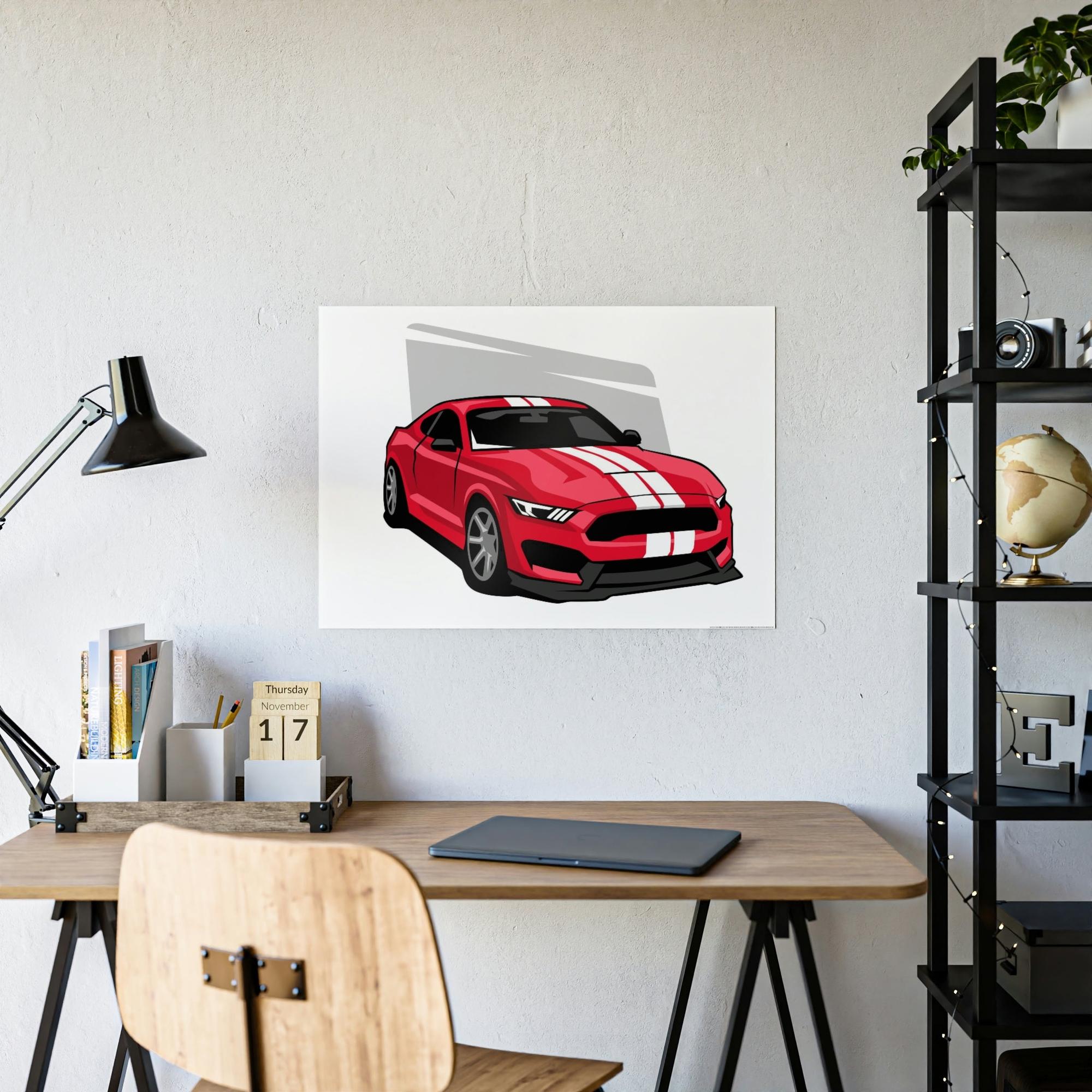 Mustang Wild and Free: Mustang Art Print on Canvas & Poster Framed Wall Art