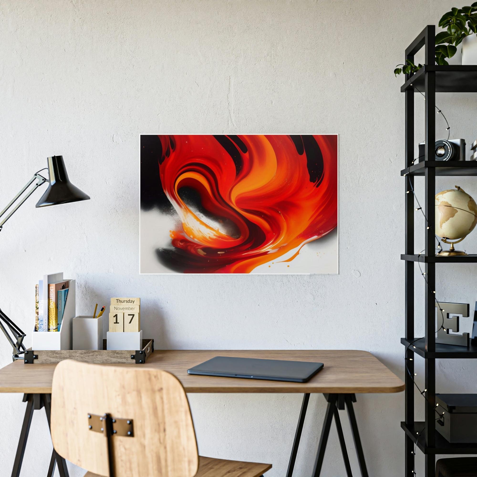 Red Abstract Art A Touch of Passion: Red Abstract Art Collection on Framed Canvas and Posters