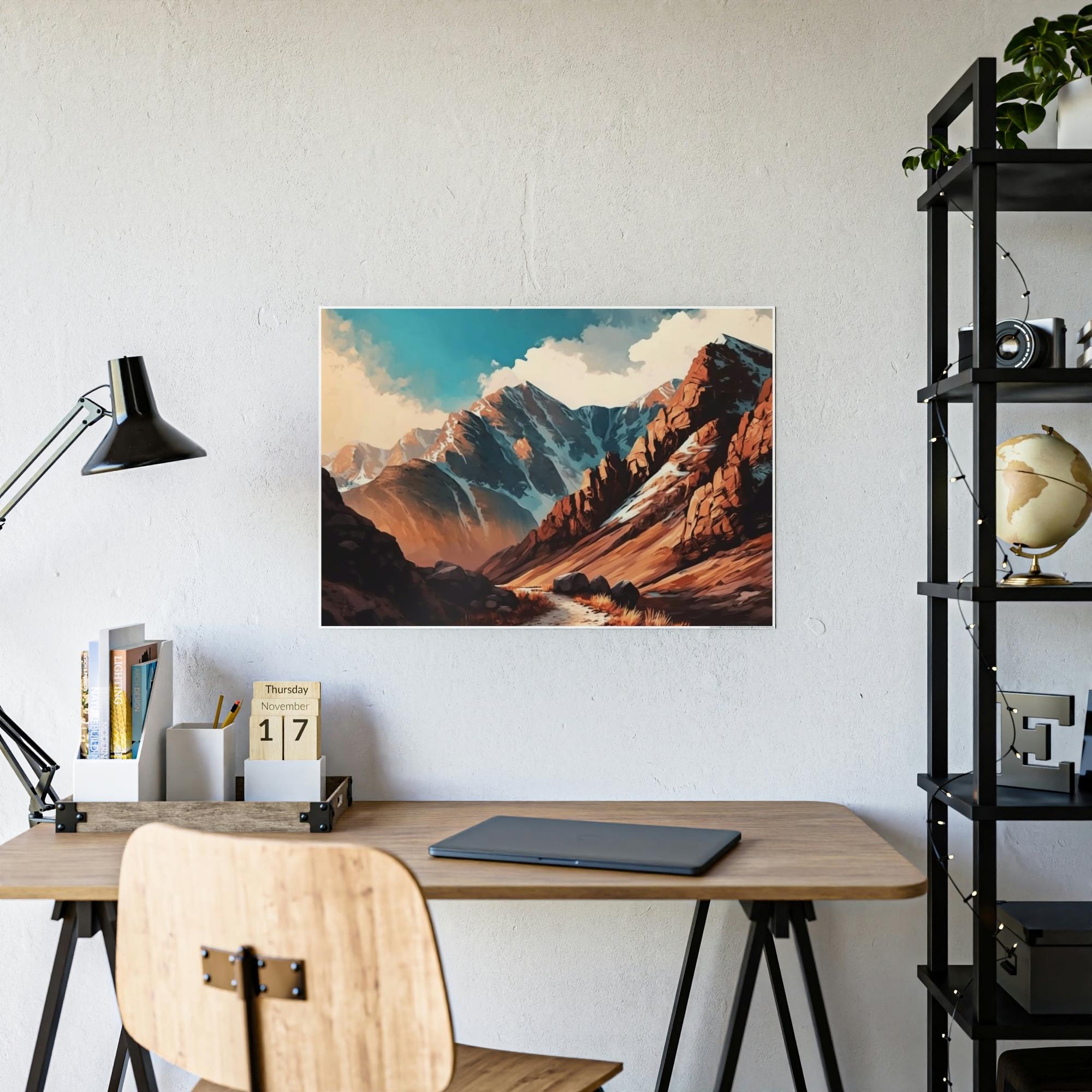 Mountains Ascending to New Heights: A Mountainous Landscape on Canvas