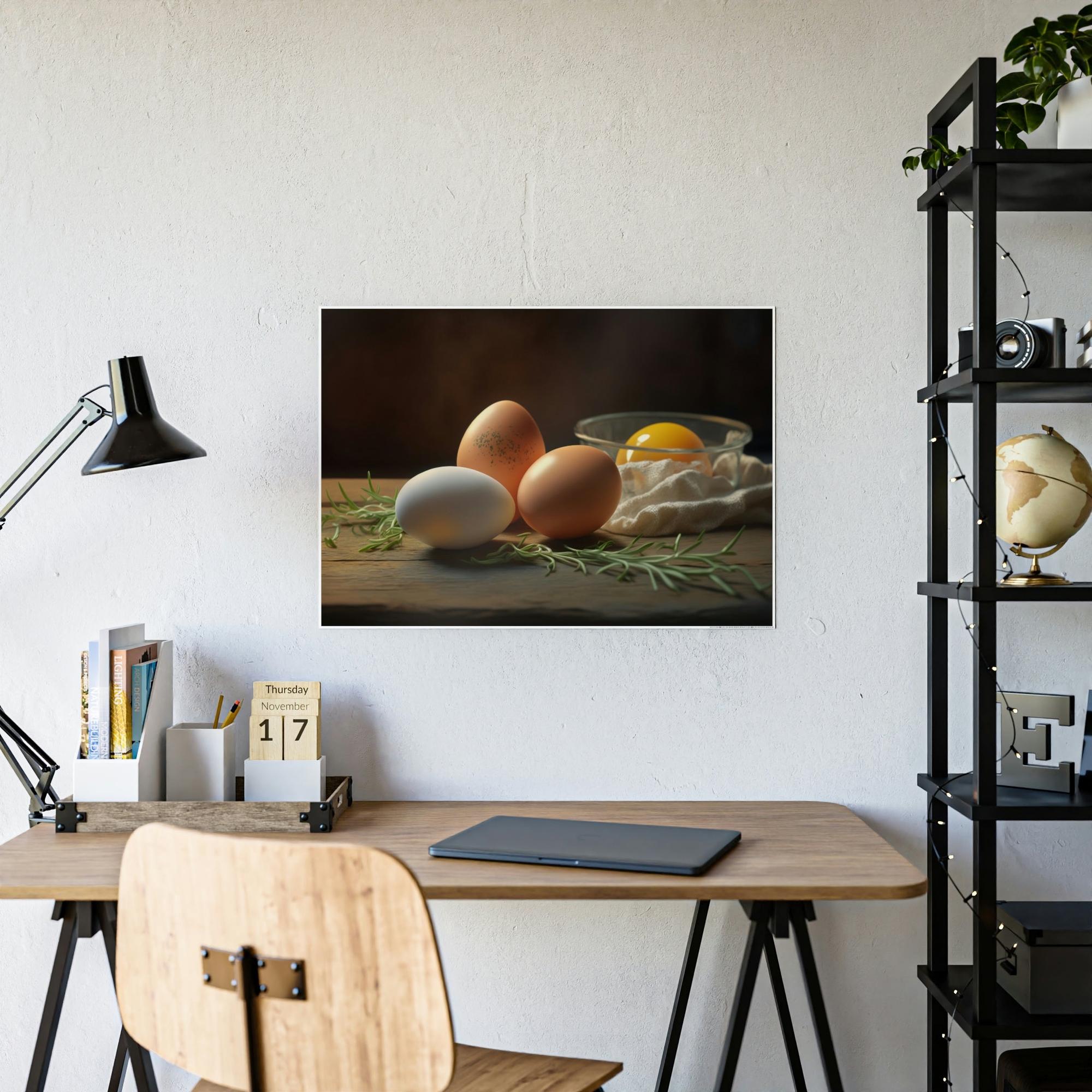 Eggs Eggstract Shapes: A Contemporary Painting of Geometric Forms Featuring Eggs