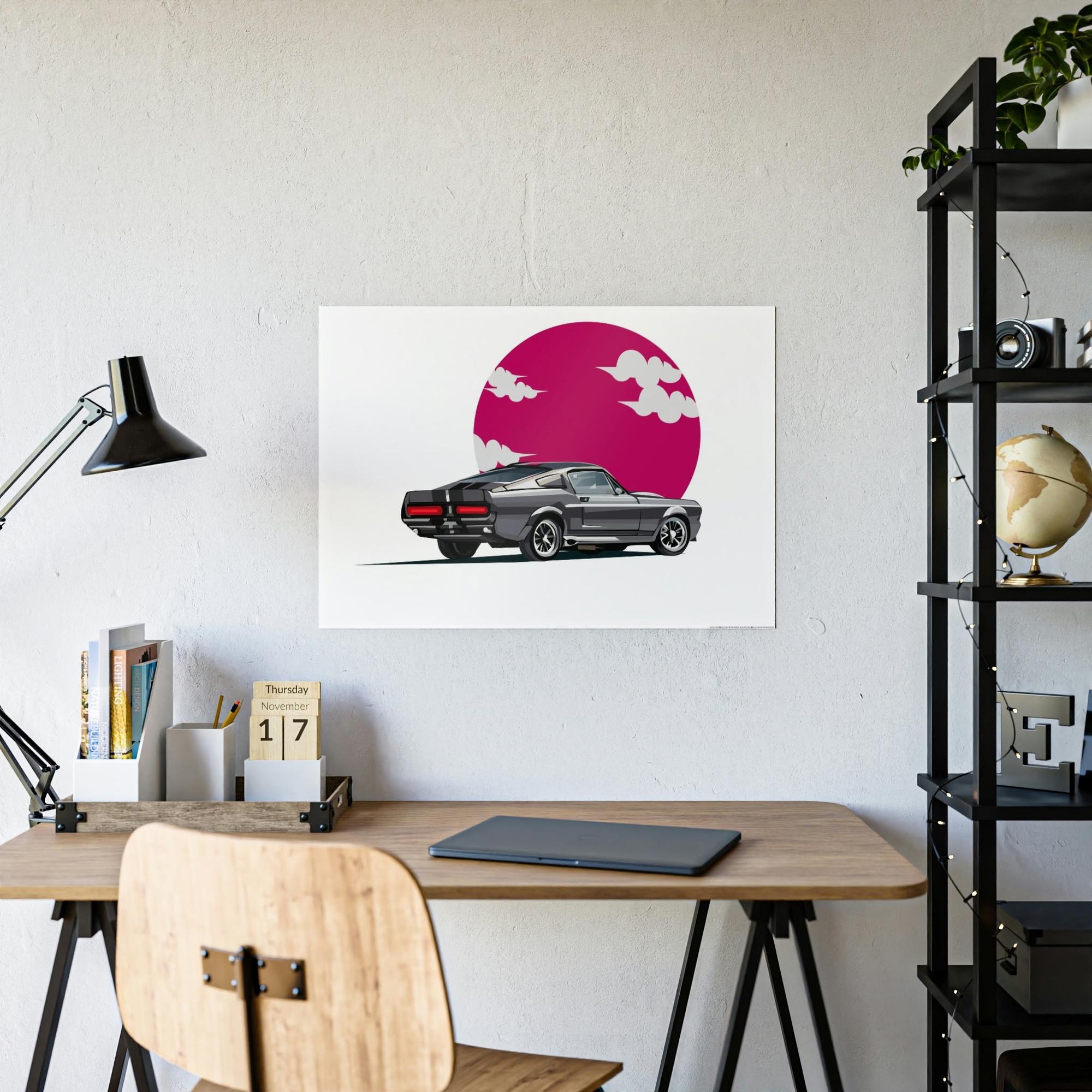 Mustang Iconic Mustang: Framed Poster and Art Print on Canvas