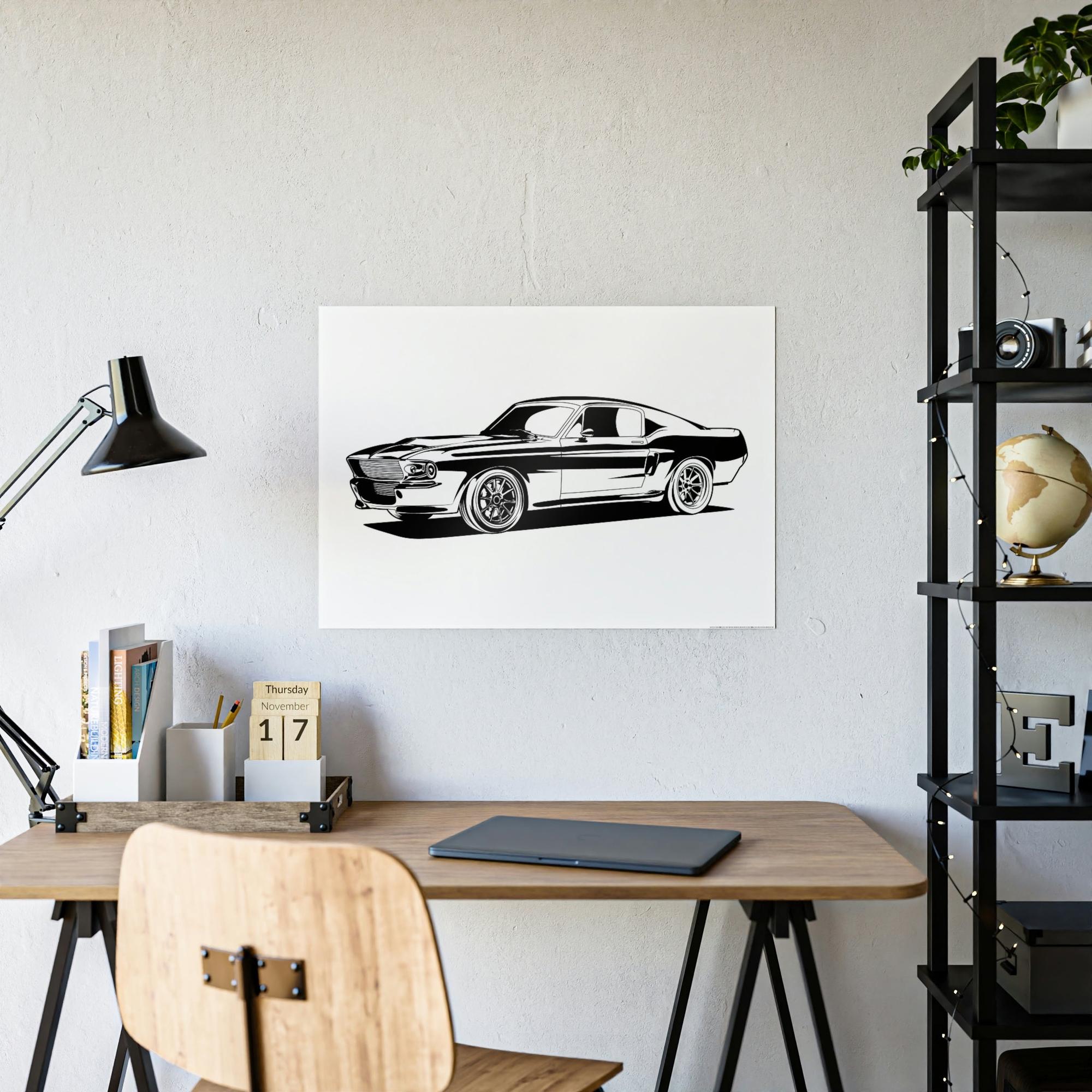 Mustang Racing Spirit: Mustang Framed Canvas Print and Wall Art