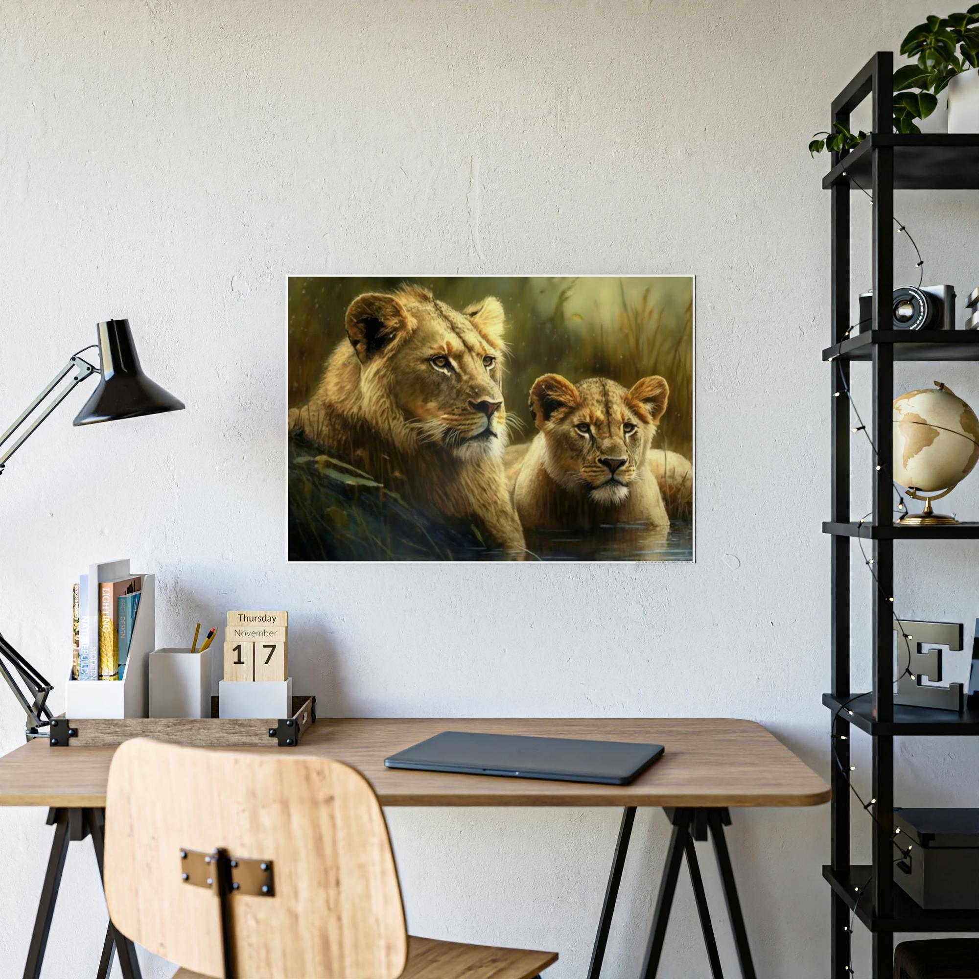 Lions Radiance of the Sun: A Painting with Lions