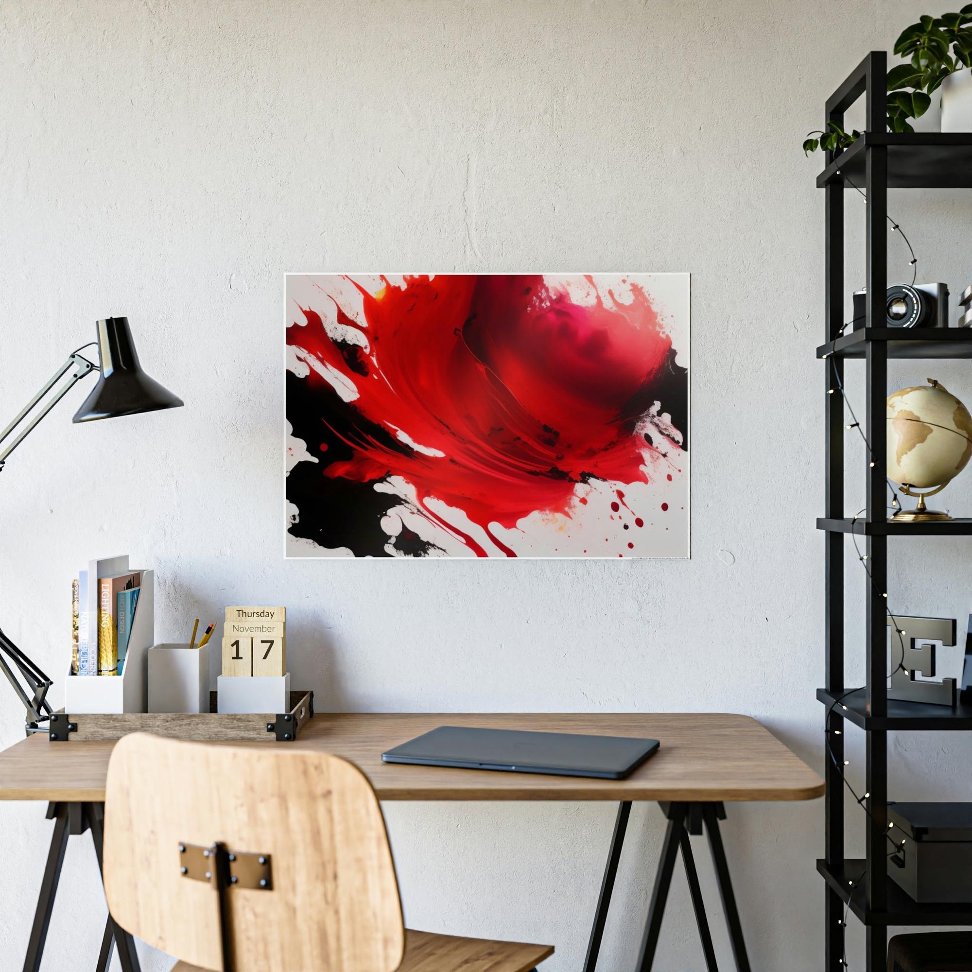 Red Abstract Art The Art of Boldness: Red Abstract Prints and Wall Art on Natural Canvas & Posters
