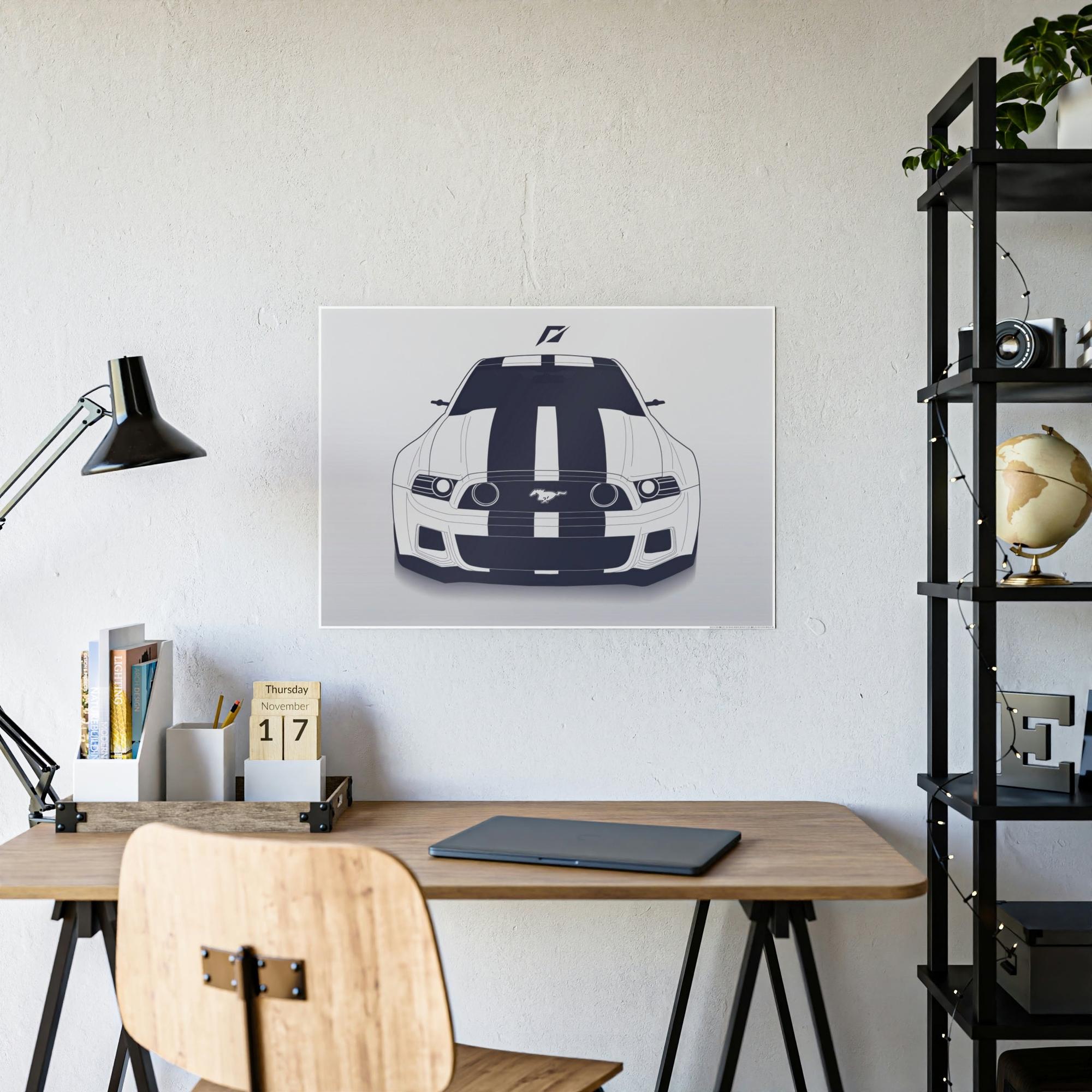Mustang The Art of Speed: Framed Canvas Poster Featuring a Mustang Sports Car