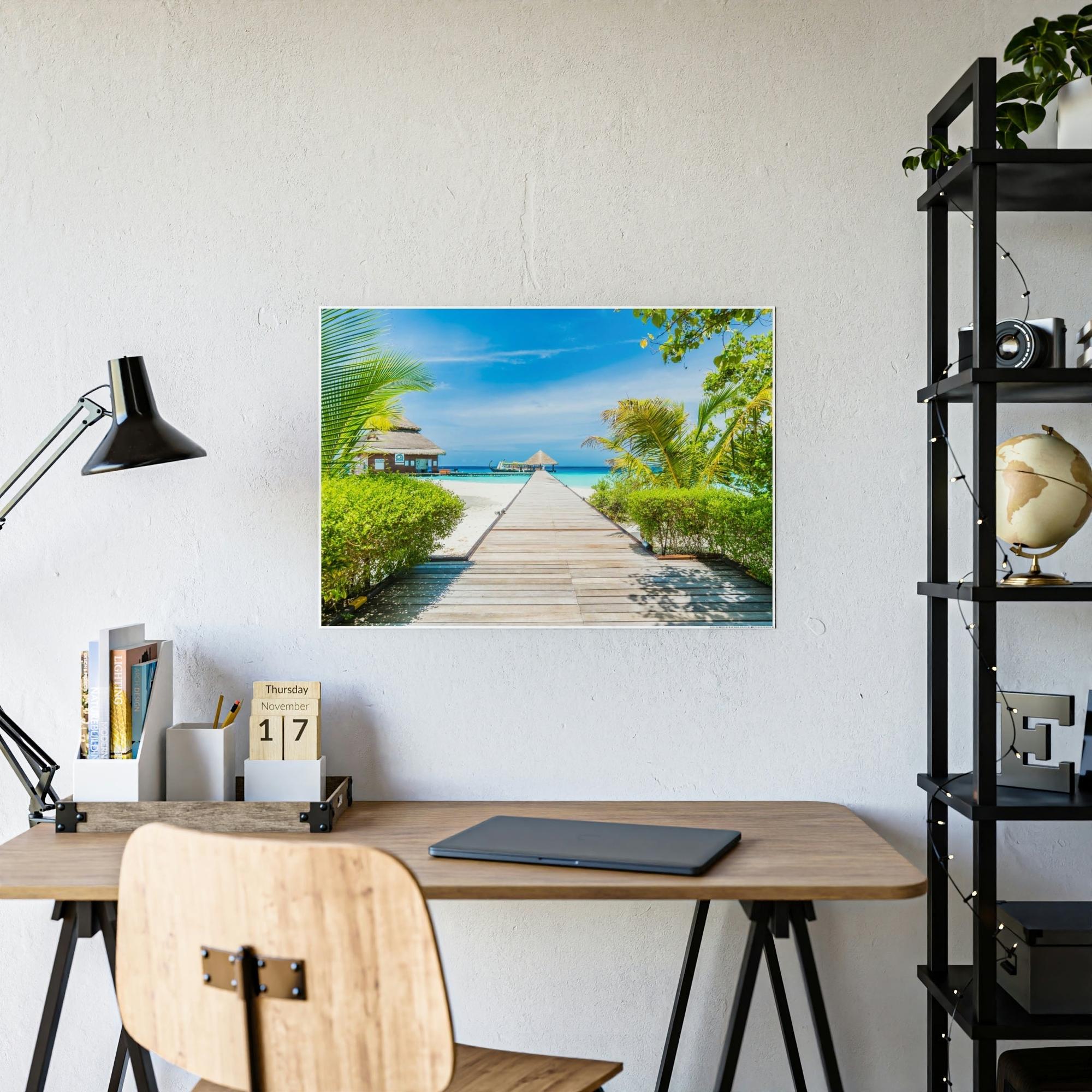Island Beach Island Hues: Canvas Wall Art of a Colorful Island Beach on a High-Quality Print