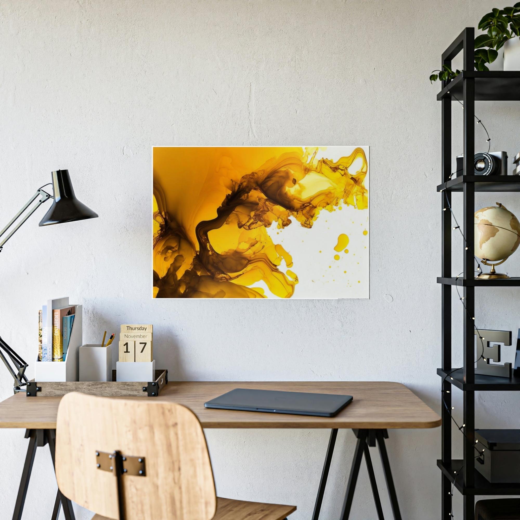 Yellow Mellow Yellow: Relaxing and Soothing Framed Poster & Canvas Art of a Soft Yellow Abstract Pattern