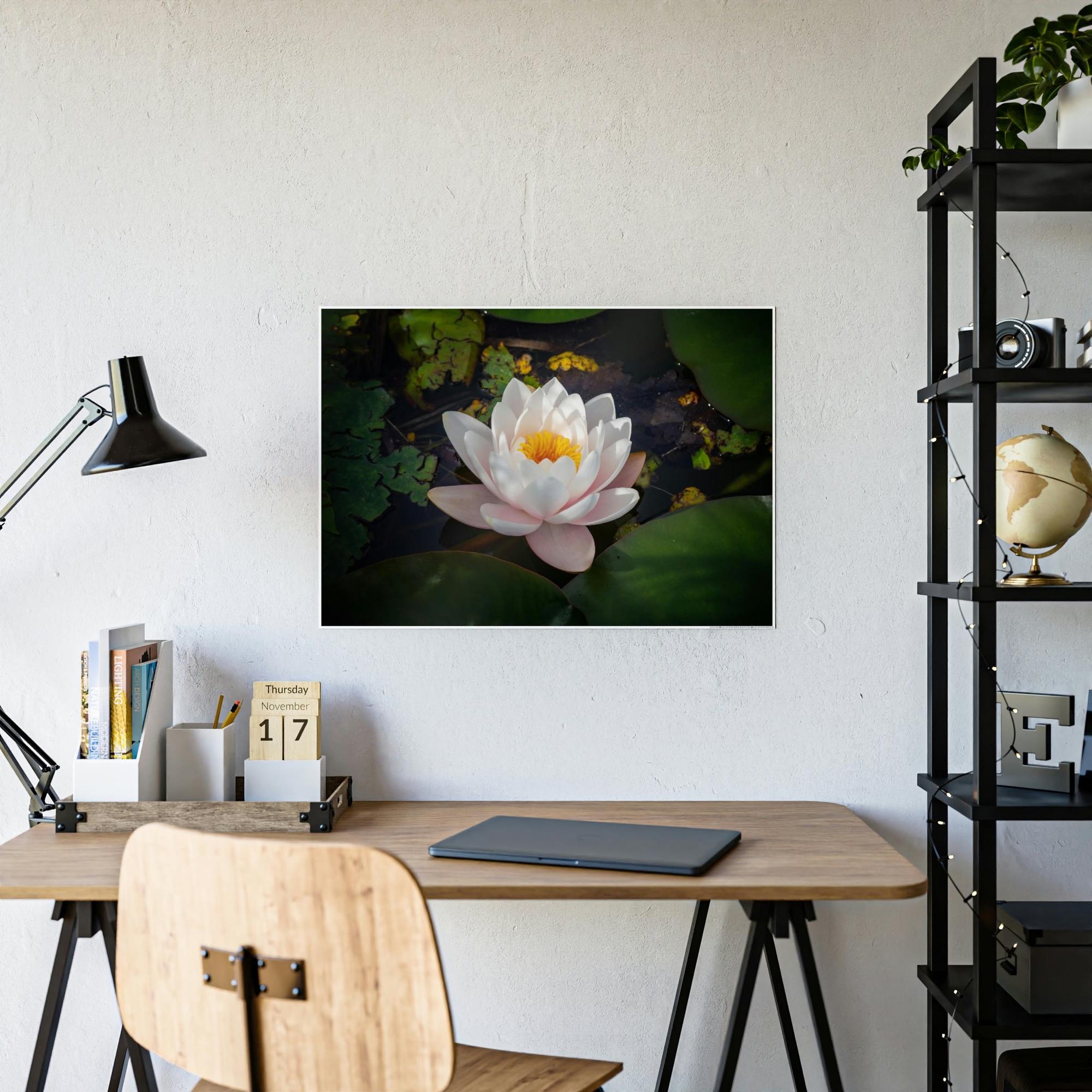 Lilies & Waterlily Tranquil Waters: A Canvas Depiction of Lilies Afloat