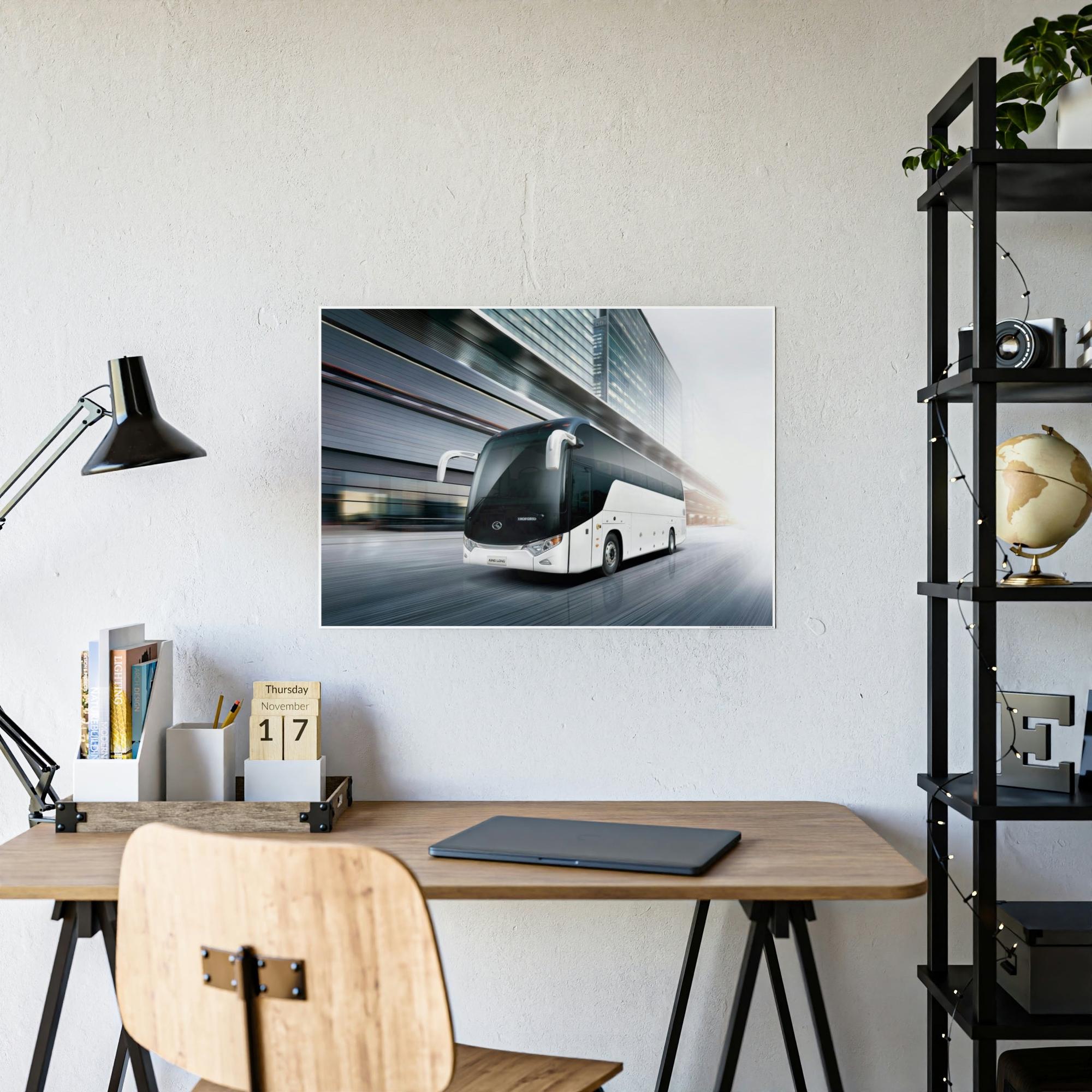 Bus Urbanscapes Unveiled: Bus Artwork on Framed Poster & Canvas