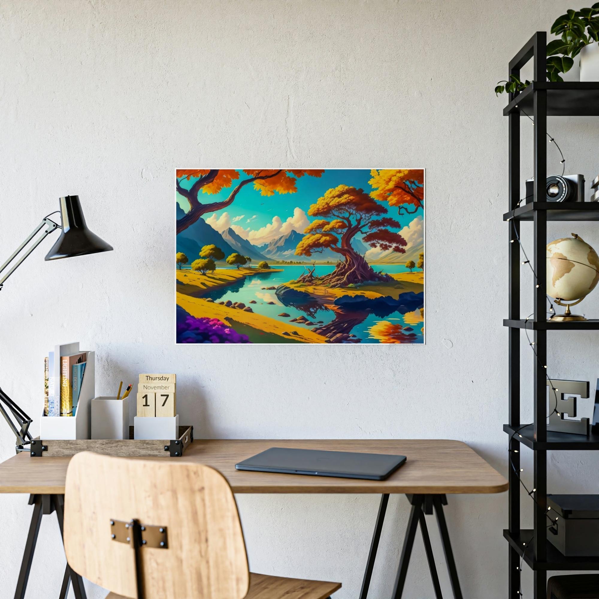 Lakes And Rivers Nature's Aqua Palette: Artful Canvas and Poster Print of Lakes and Rivers