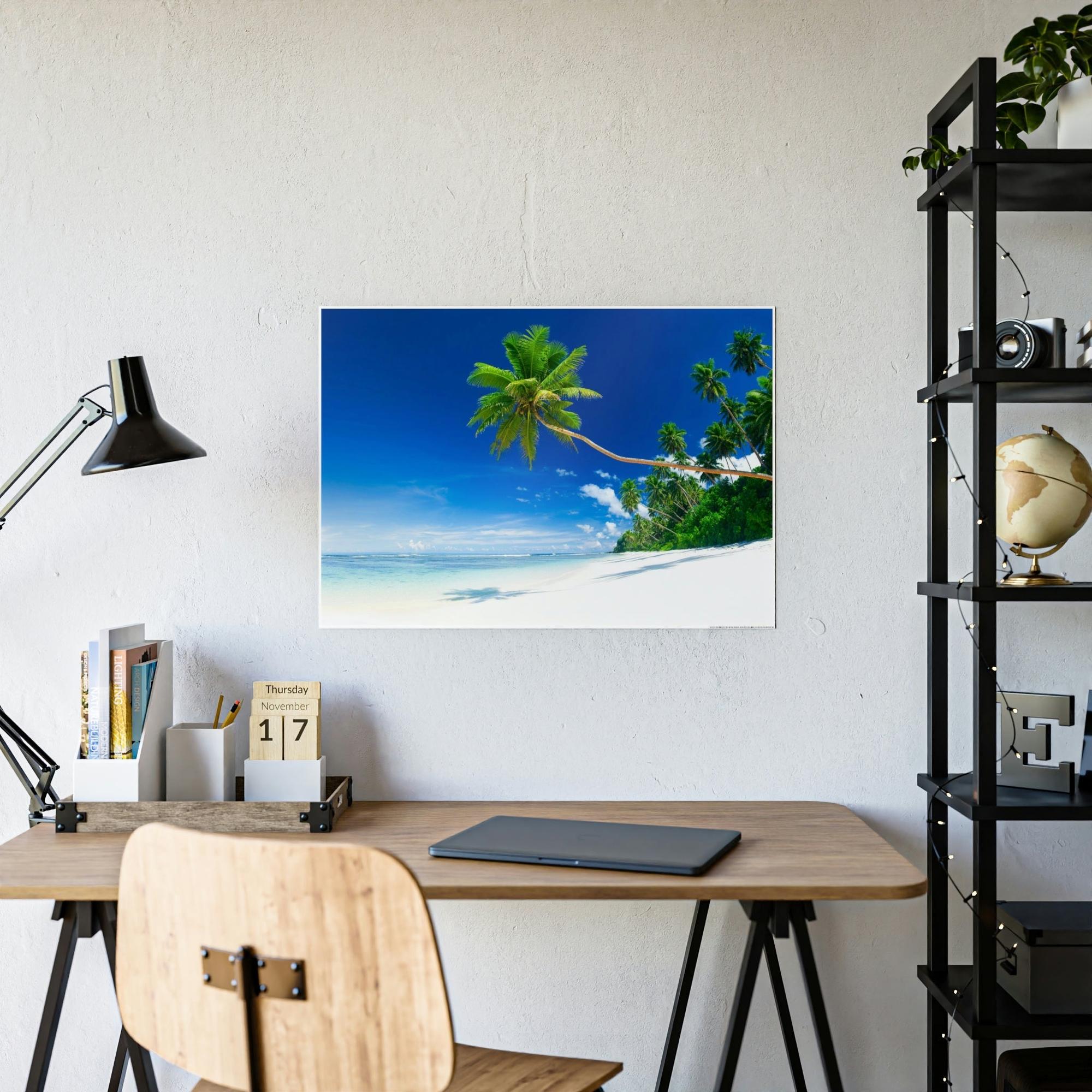 Island Beach Seaside Serenity: Canvas & Poster Print of a Peaceful Beach on an Island