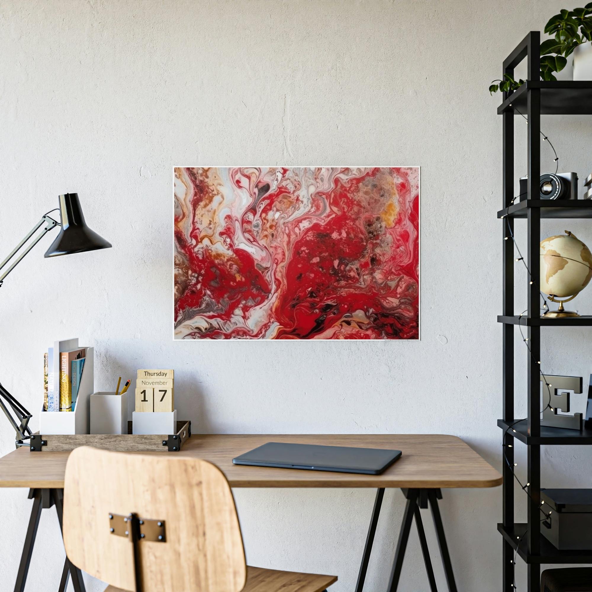 Red Abstract Art Passionate Red: A Stunning Print on Canvas for Your Modern Home