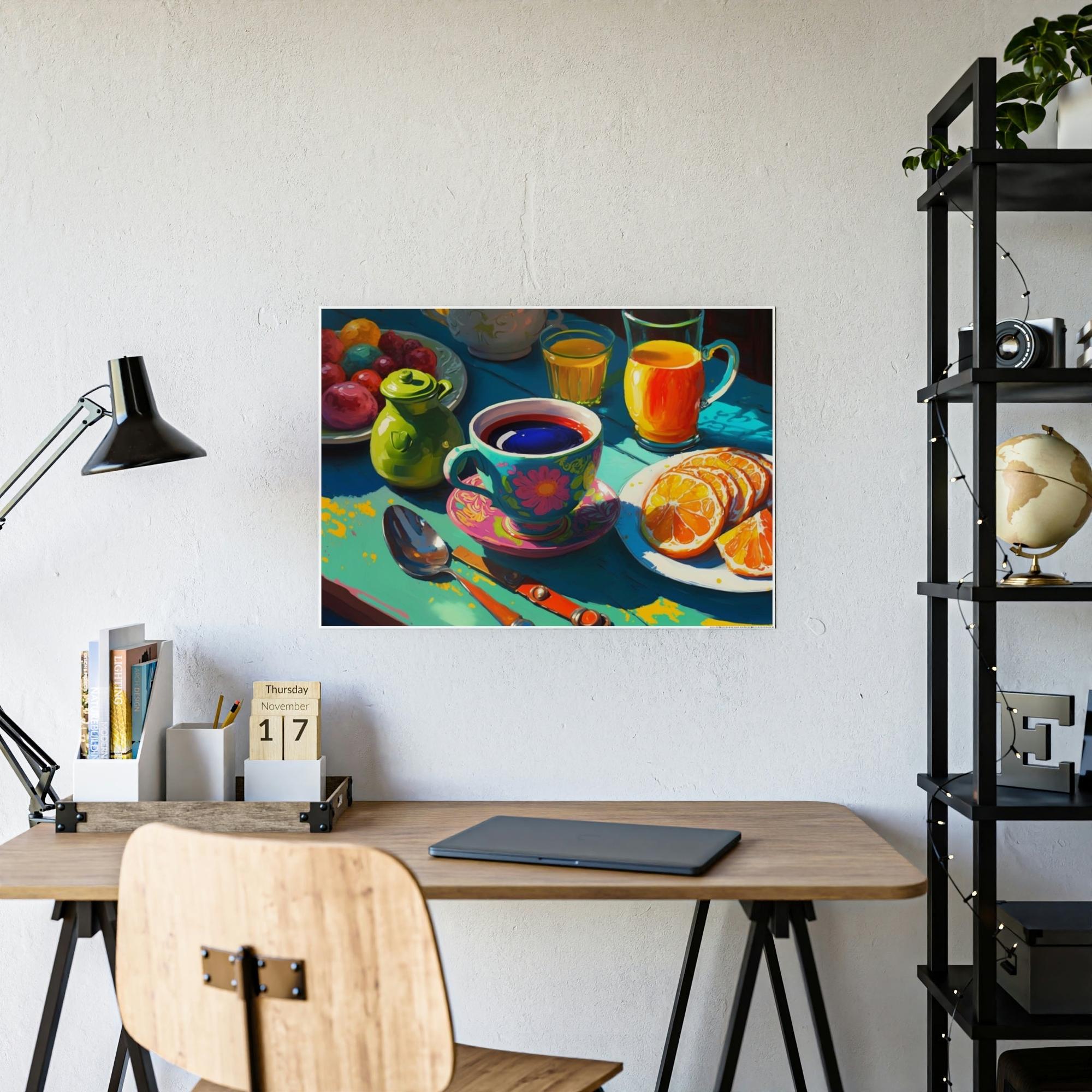 Breakfast Scrumptious Start: Natural Canvas Print of a Tasty Breakfast Buffet