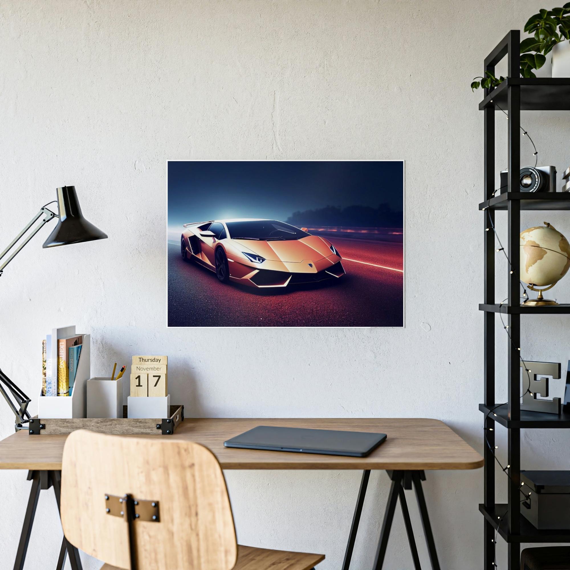 Lamborghini Masterpiece in Motion: Lamborghini Framed Canvas & Poster Print for Supercar Lovers