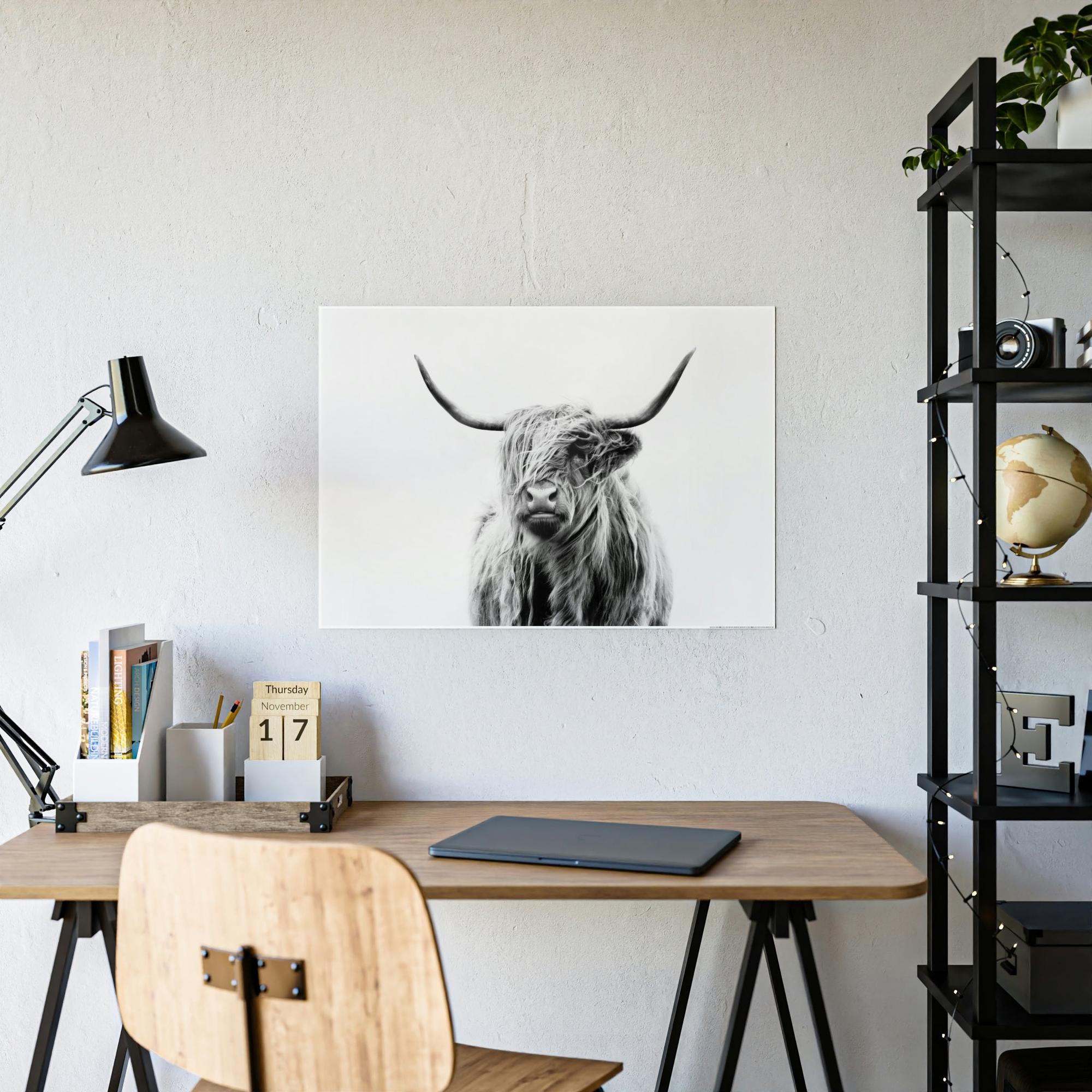 Highland Cow Nature's Majesty: Cow Art for a Breathtaking Wall Art Statement