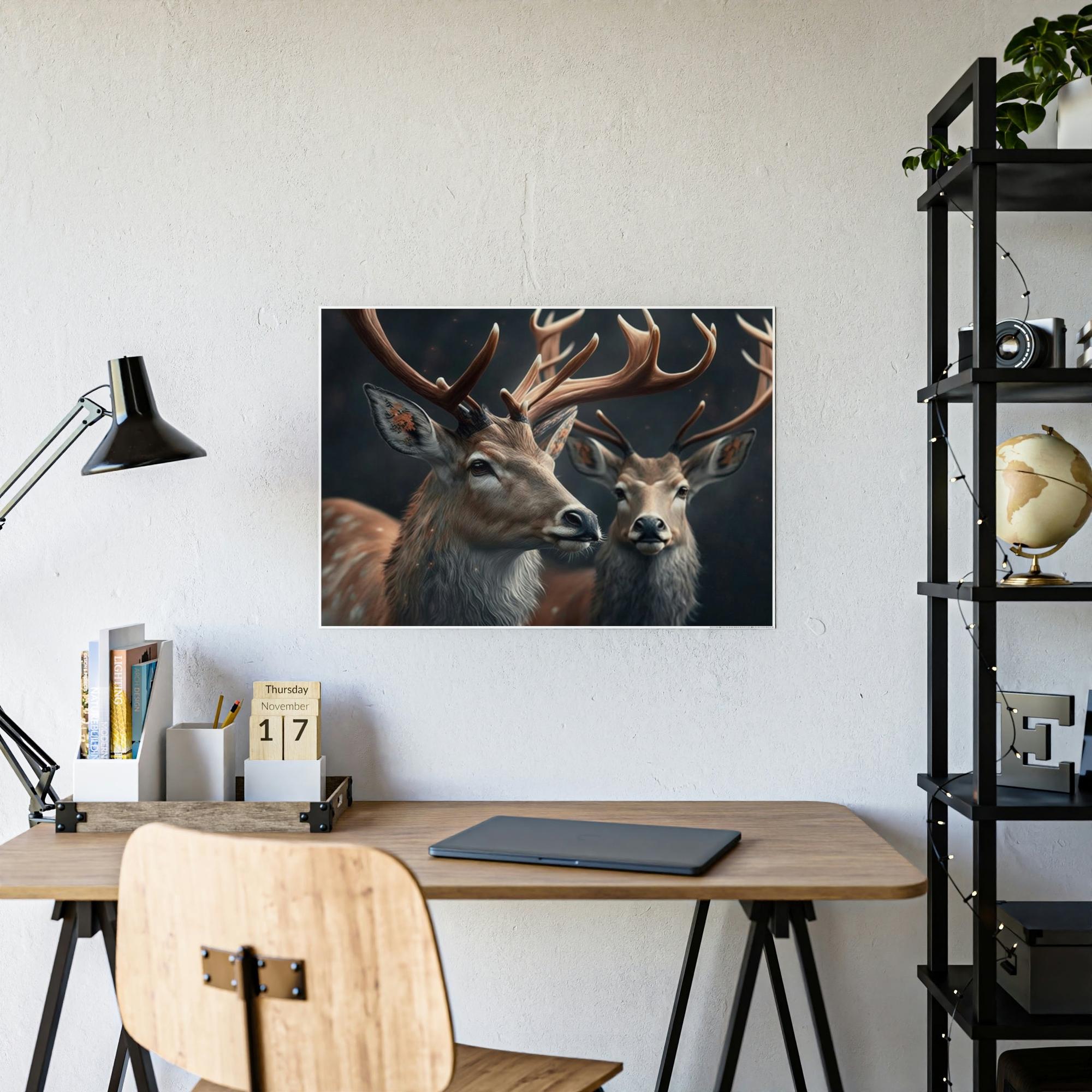 Deers Deer Camaraderie: A Canvas Artistic Wildlife Collection