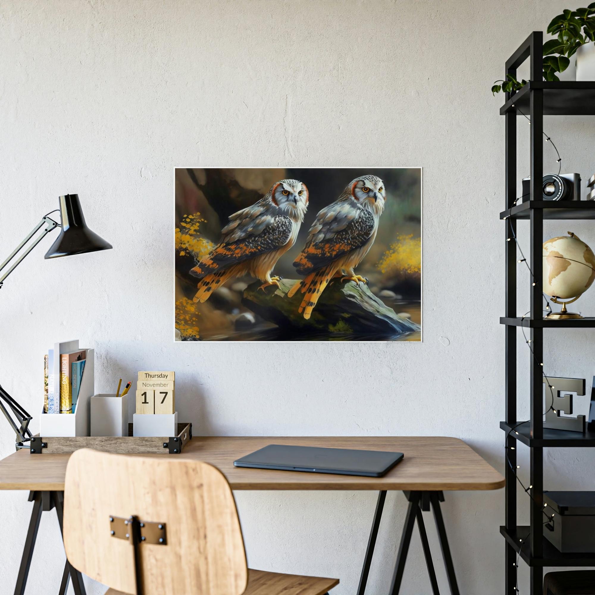 Owls Majestic Owls: An Artistic Depiction on Canvas