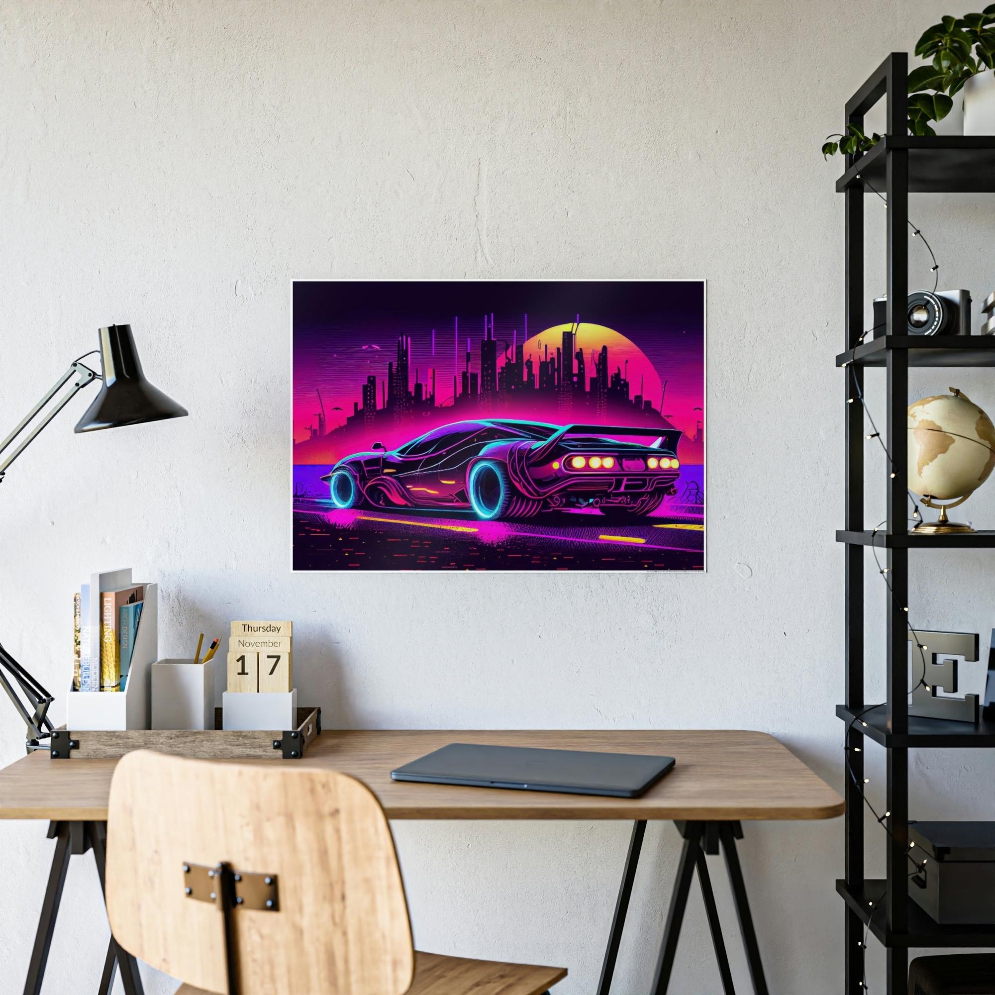 Neon Neon Illumination: Illuminating Wall Art Prints with Vibrant Colors on Canvas