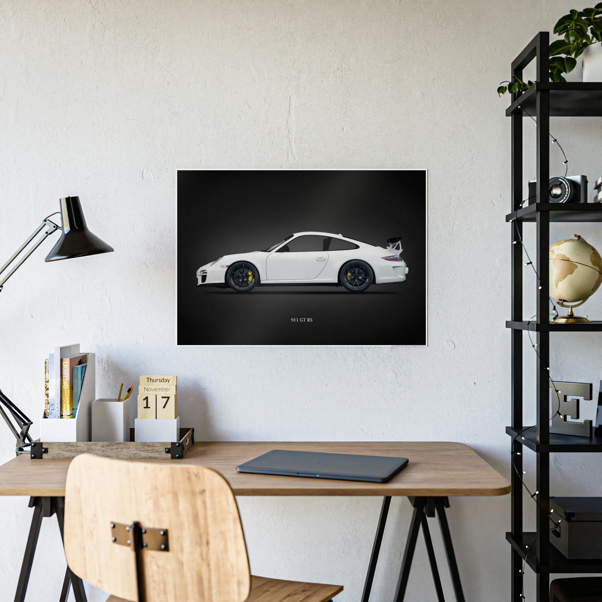 Porsche Porsche Wall Art: White Art Print for Luxury Car Lovers