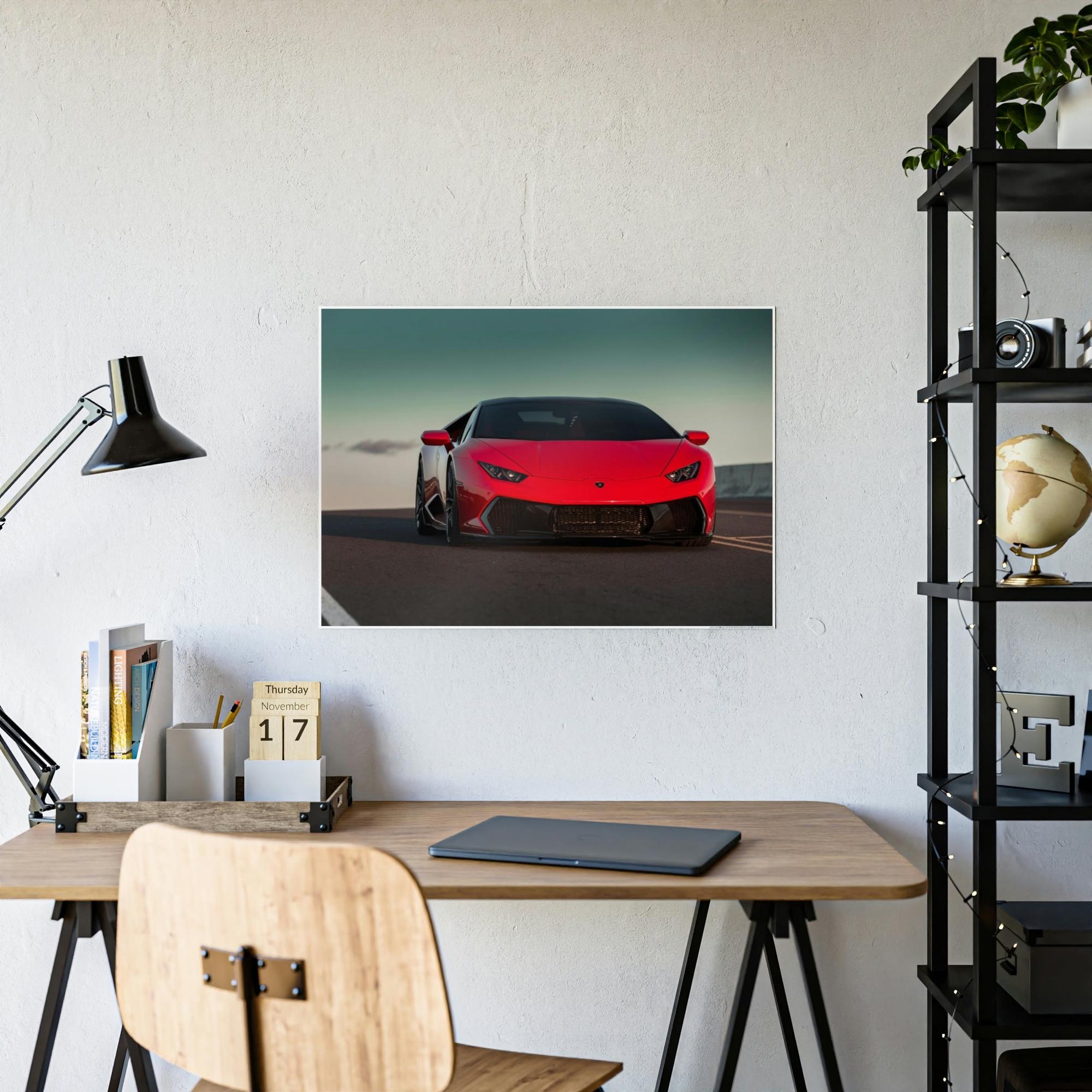 Lamborghini The Epitome of Style: Framed Canvas & Posters Print of a Lamborghini Supercar