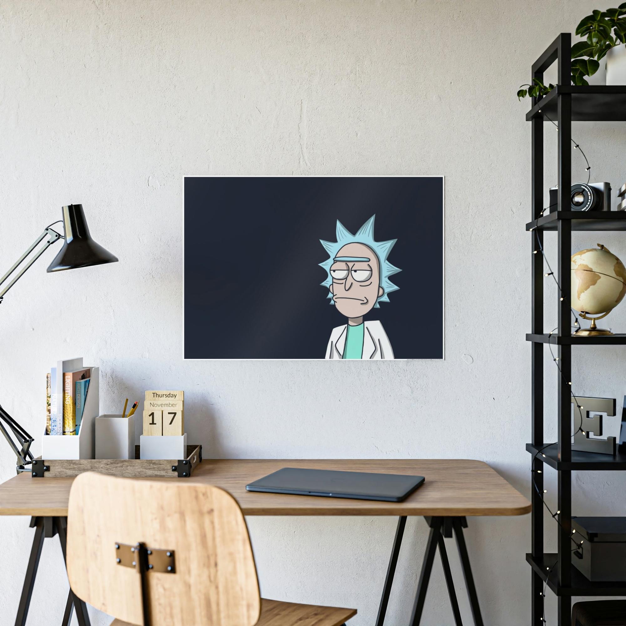 Rick And Morty Art Rick's Multiverse Adventures: Framed Canvas Wall Art Depicting the Iconic Rick from Rick and Morty