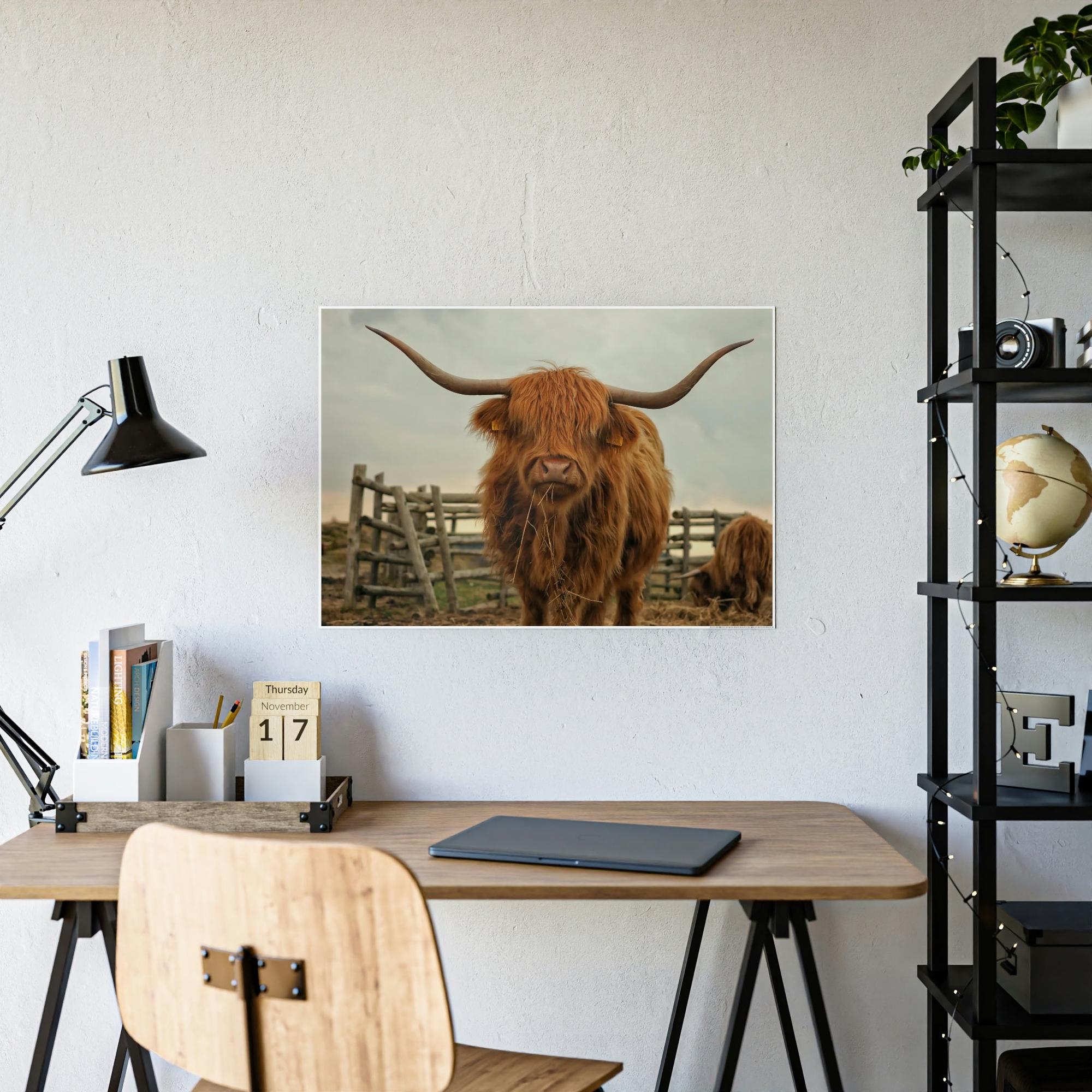 Highland Cow Highland Cow | Brown Horned Cow | Wall Art — Pixoram
