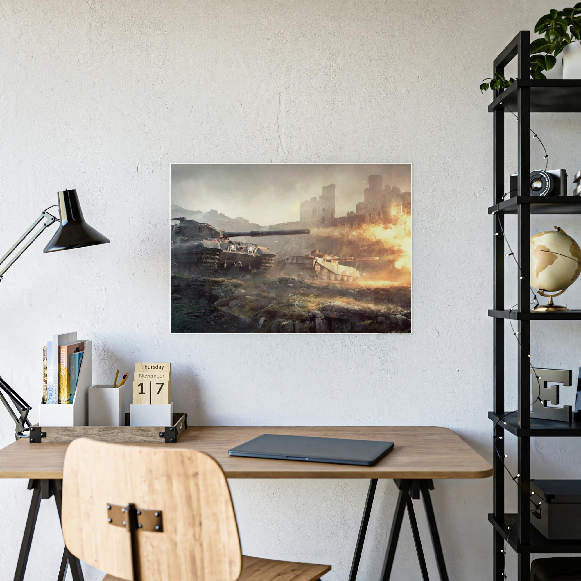 World Of Tanks Immersive Warzone: Engaging World of Tanks Canvas & Poster Wall Art