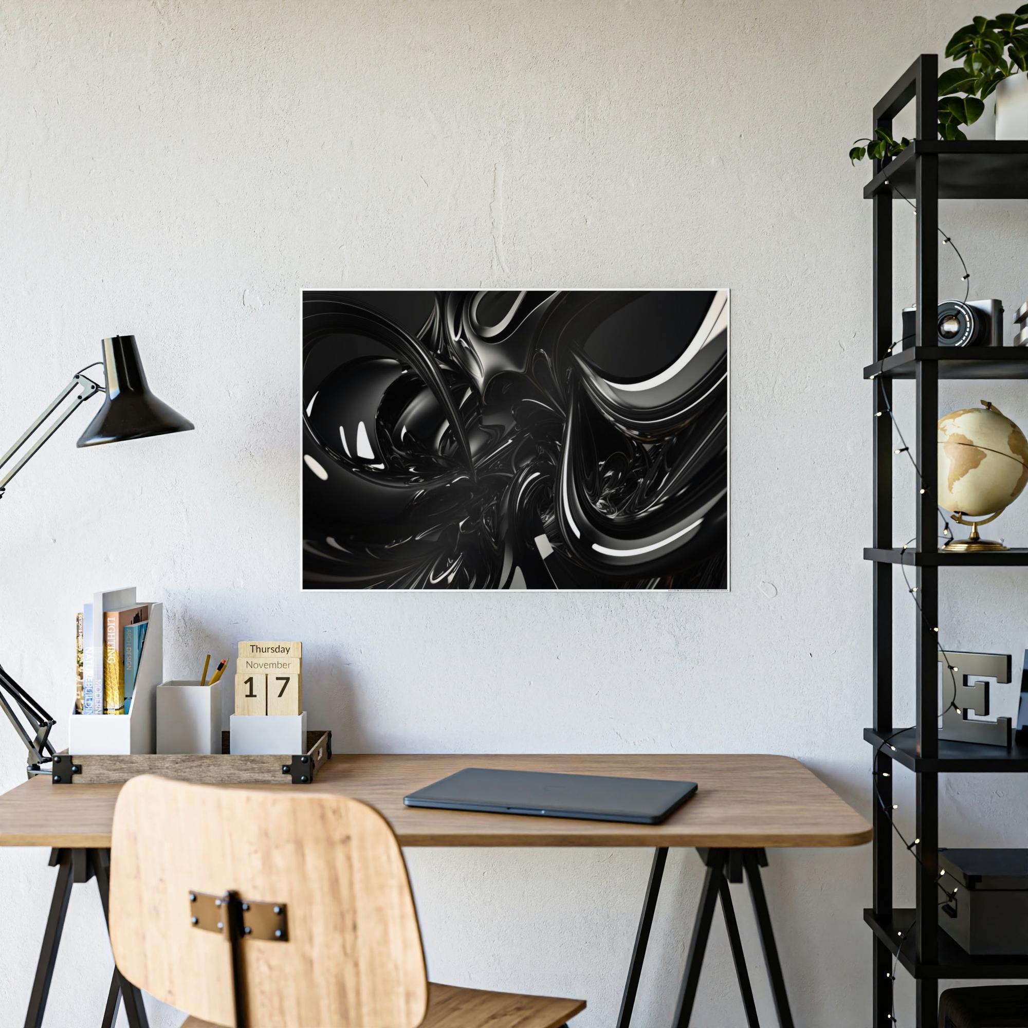 Black Black is the New Black: Modern Black Art Print