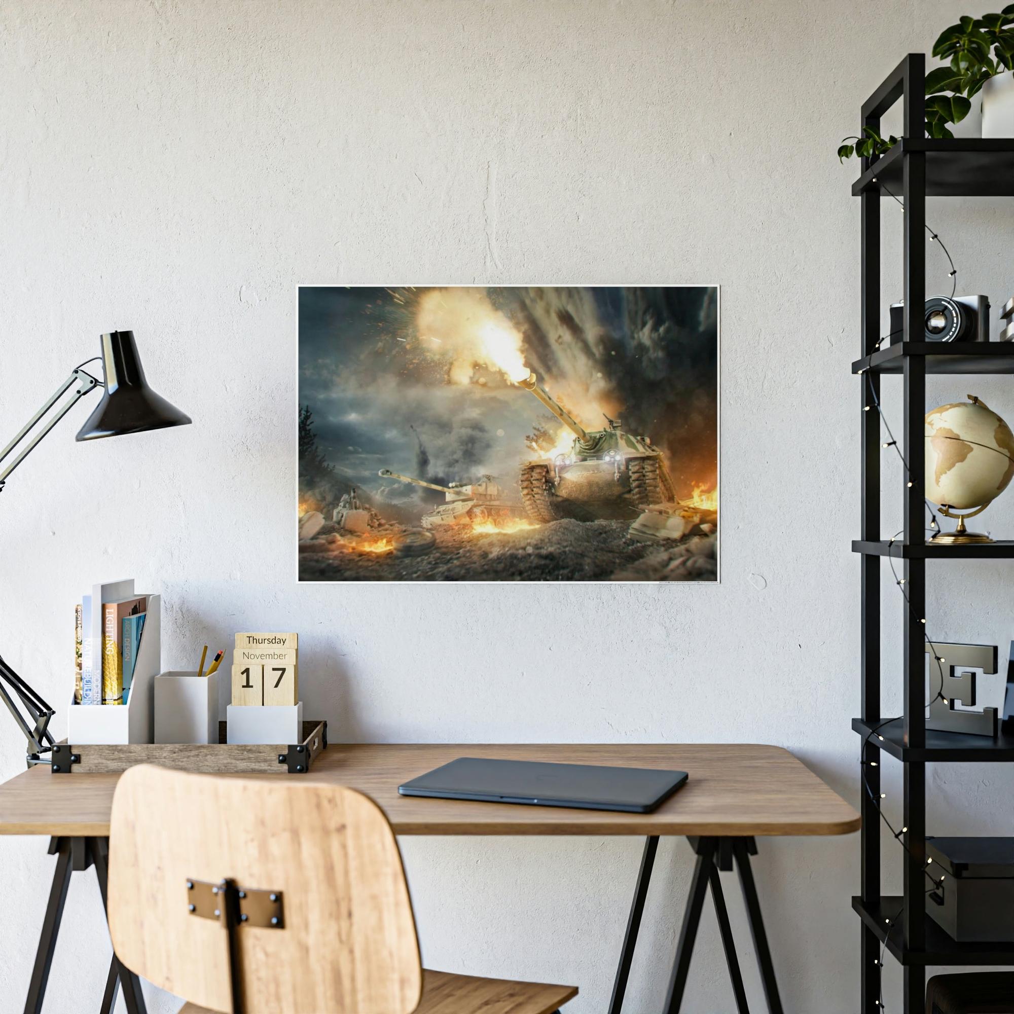 World Of Tanks Armored Legends in Motion: Striking World of Tanks Сanvas Wall Art