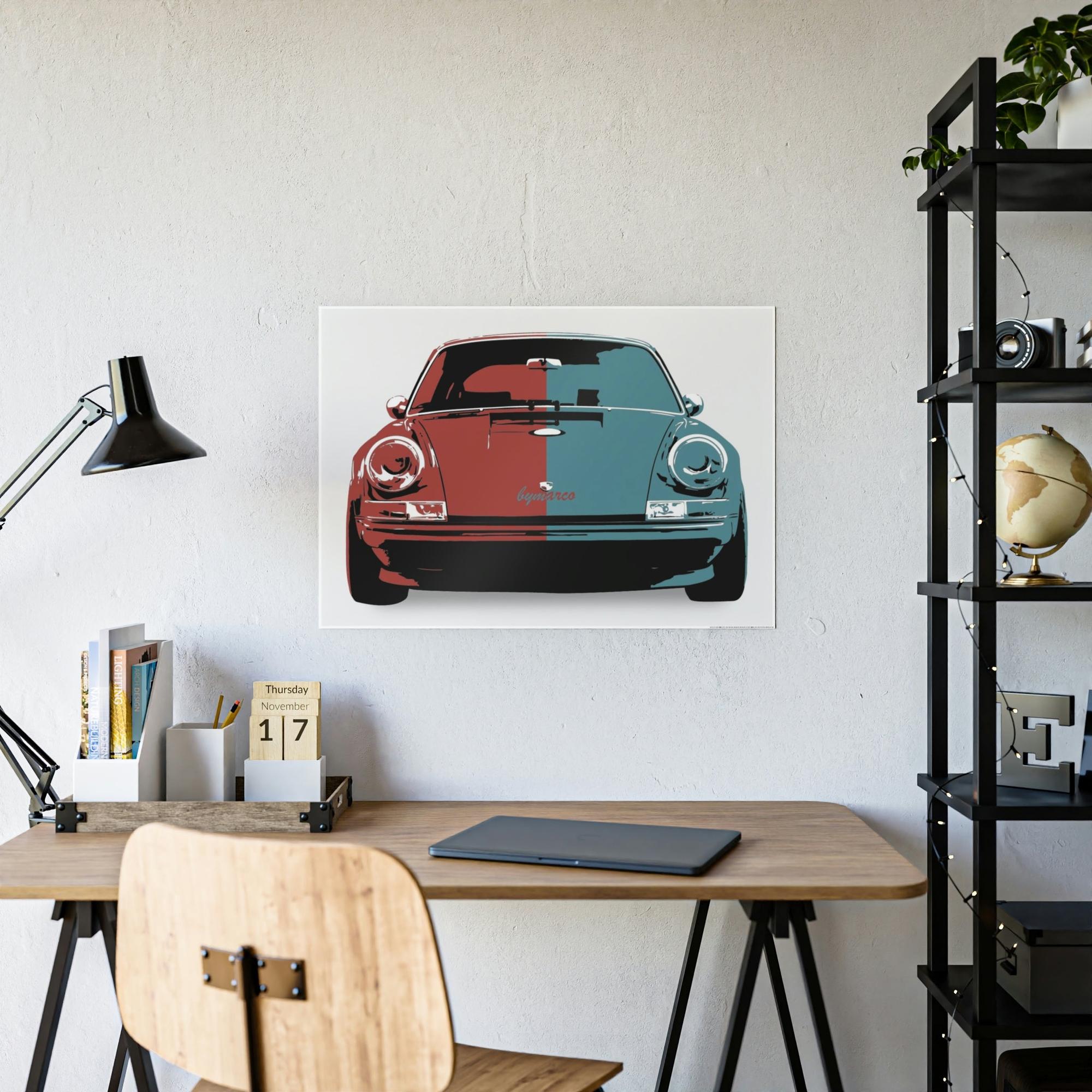 Porsche Abstract Porsche Beauty: Natural Canvas and Framed Prints