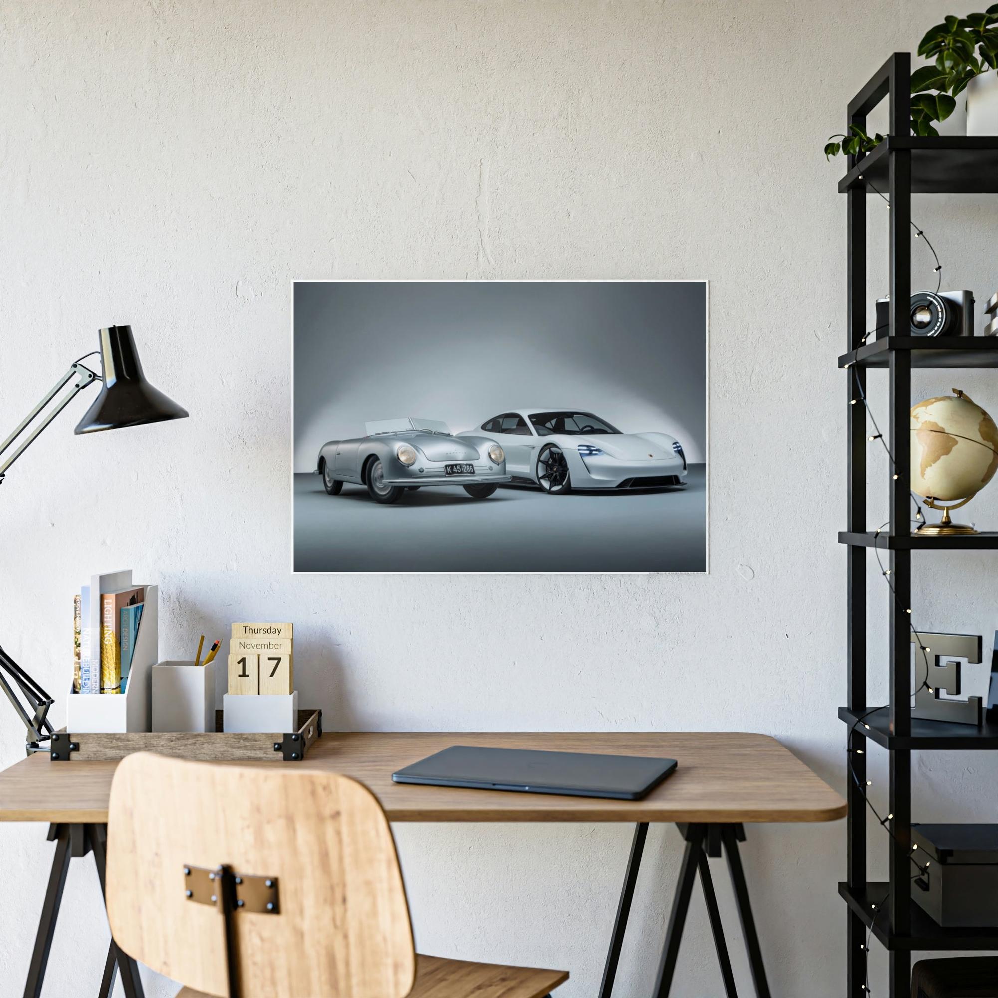 Porsche Porsche Pair: A High-Quality Print on Canvas & Poster of Two Classic Cars