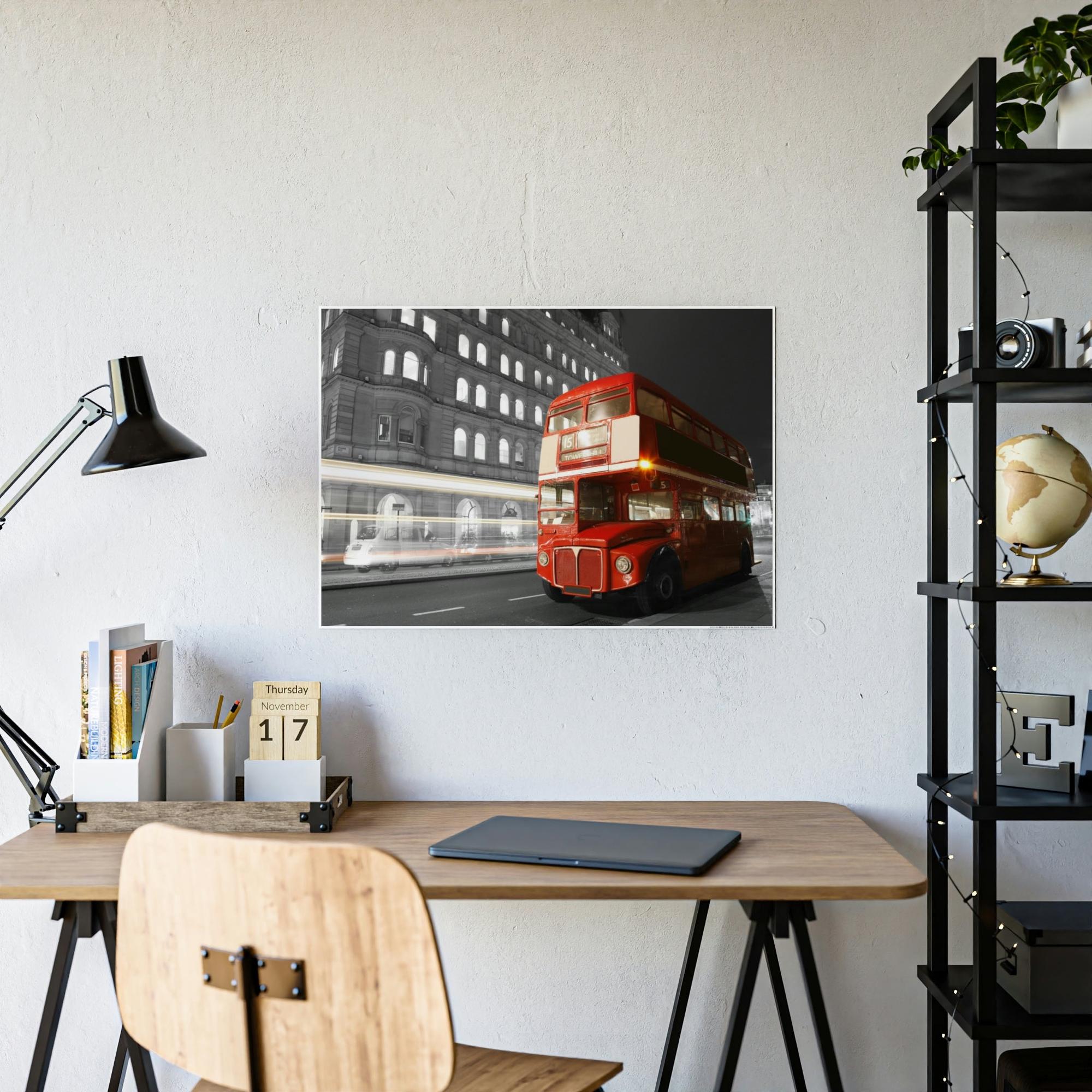 Bus Urban Rhythms: Bus Commute on Canvas & Poster Wall Art
