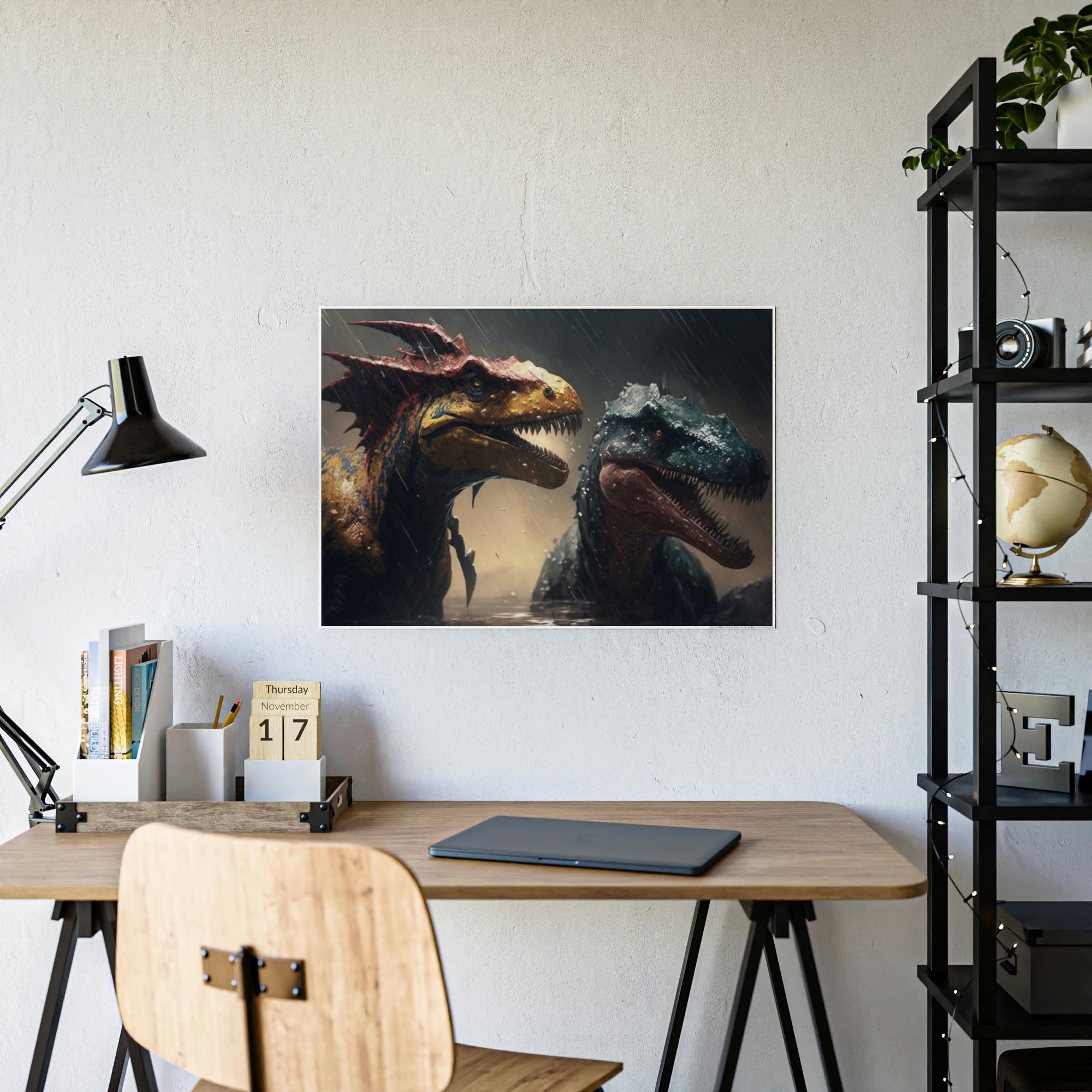 Dinosaurs The Reign of Dinosaurs: An Artistic Framed Canvas & Poster of Prehistoric Times