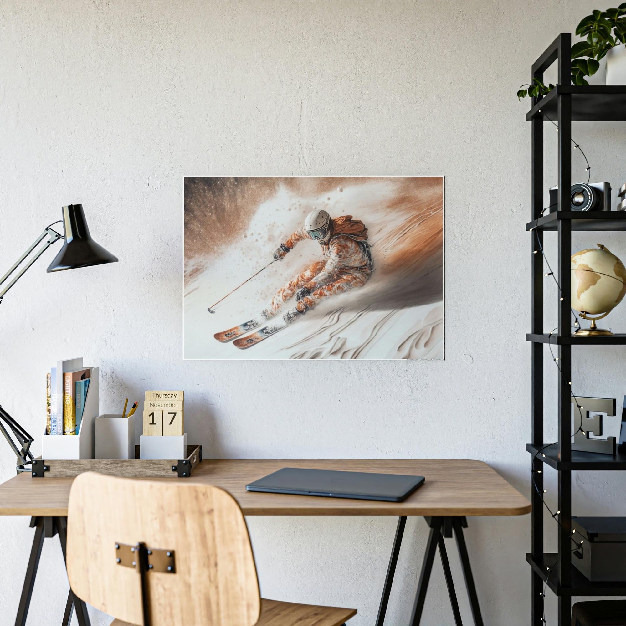 Skiing The Thrill of the Slopes: A Skiing Adventure on Canvas