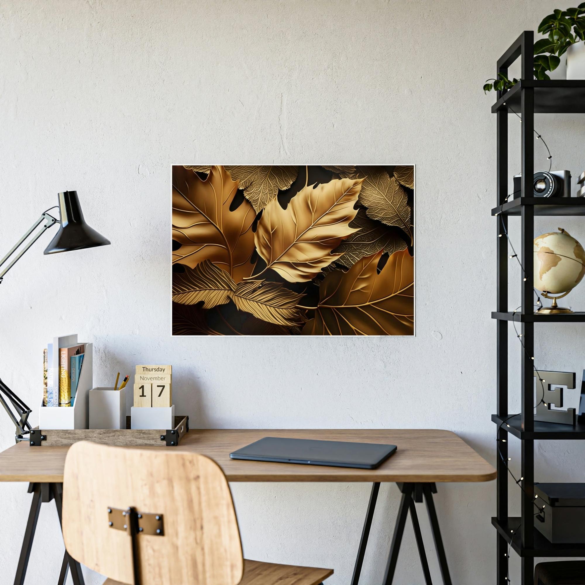 Gold Abstract Art Radiant Splendor: Gold Abstract Canvas & Poster Wall Art