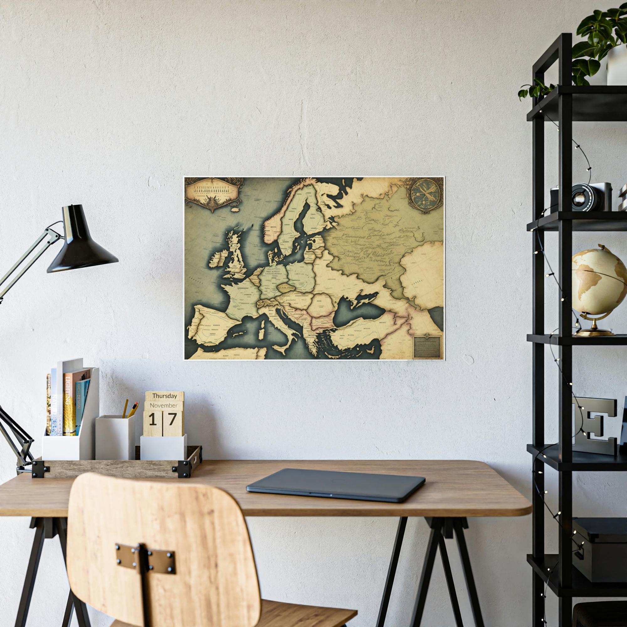 Vintage Maps Antique Adventure: A Painting of Vintage Maps on a Journey