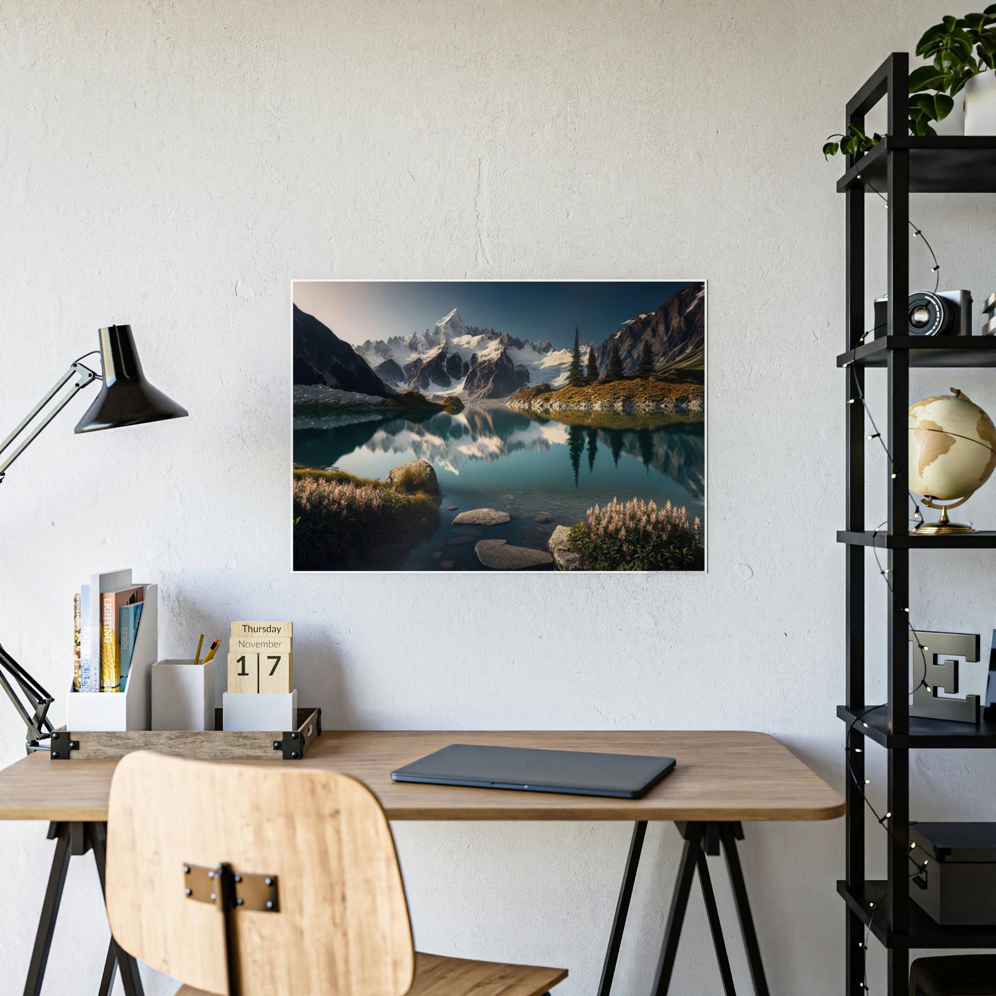 Lakes And Rivers Nature's Masterpiece: Framed Canvas and Poster Print of Lakes and Rivers