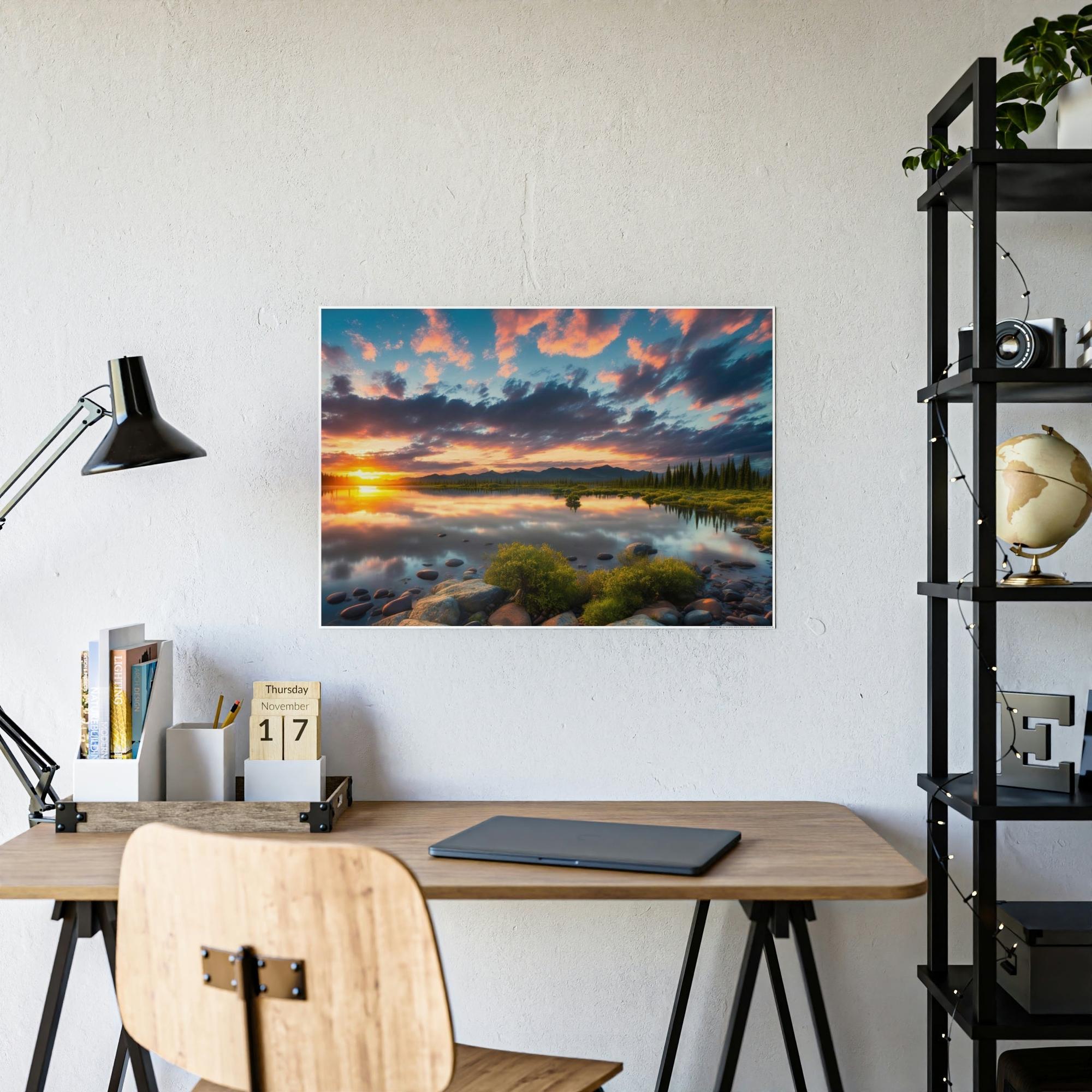 Lakes And Rivers Tranquil Horizons: Lakes and Rivers on Canvas and Framed Poster