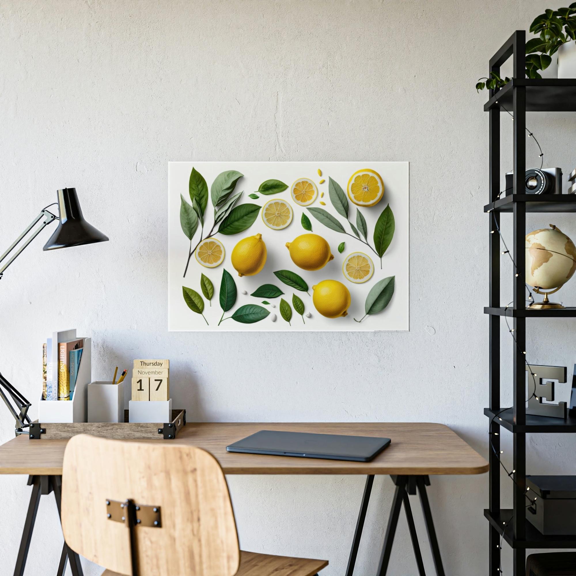 Yellow Refreshing and Invigorating Canvas Art Prints and Framed Posters Featuring Yellow Lemons