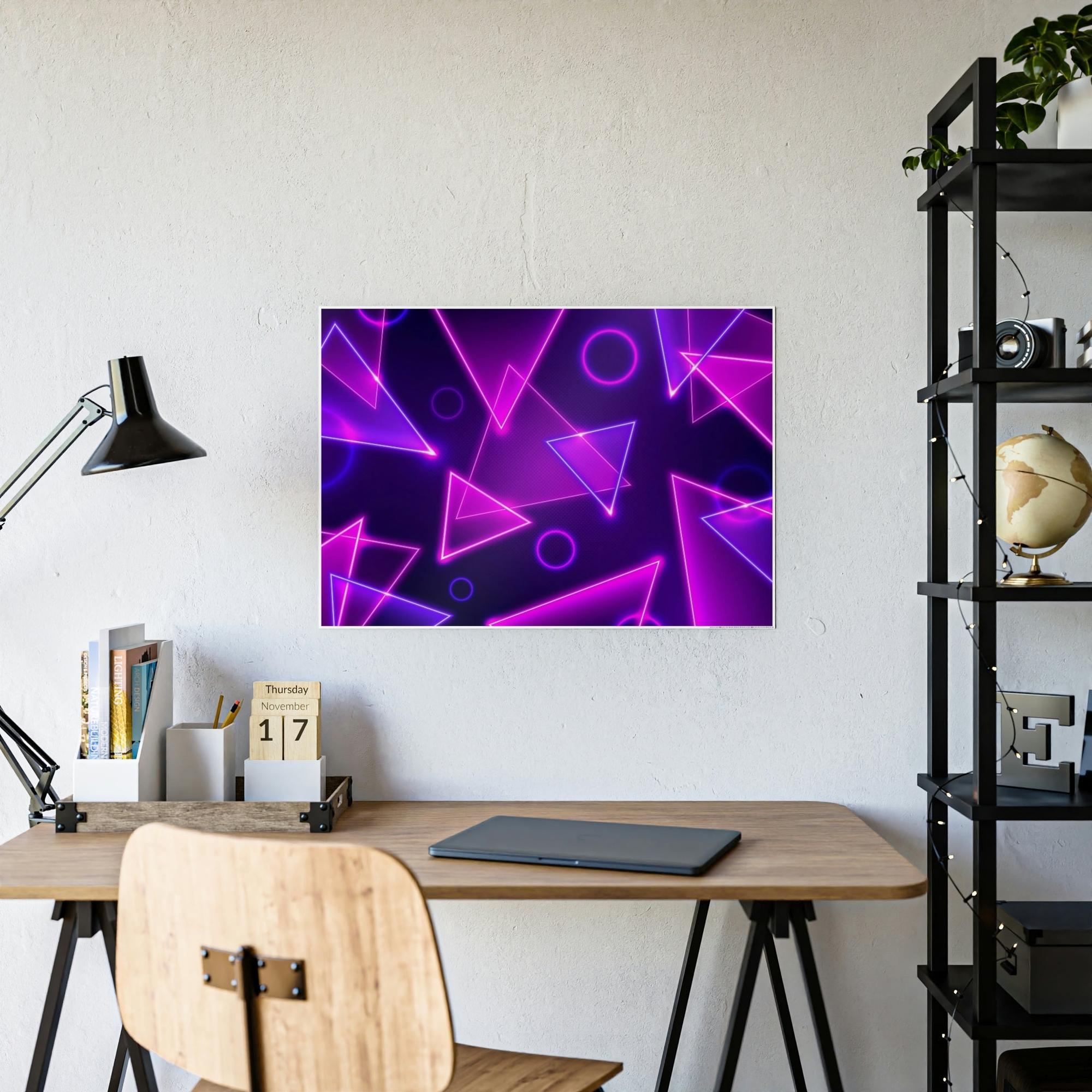 Neon Neon Symphony: Illuminating Wall Art Prints with Vibrant Colors on Canvas